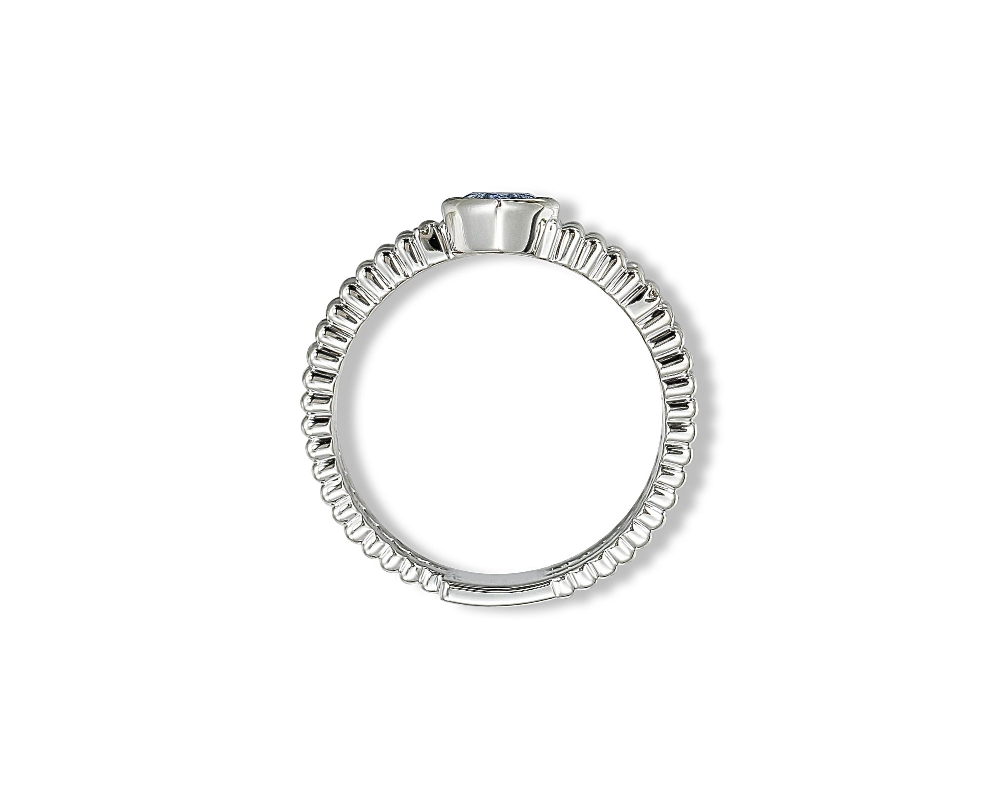 Blue Heart Swirl Ring