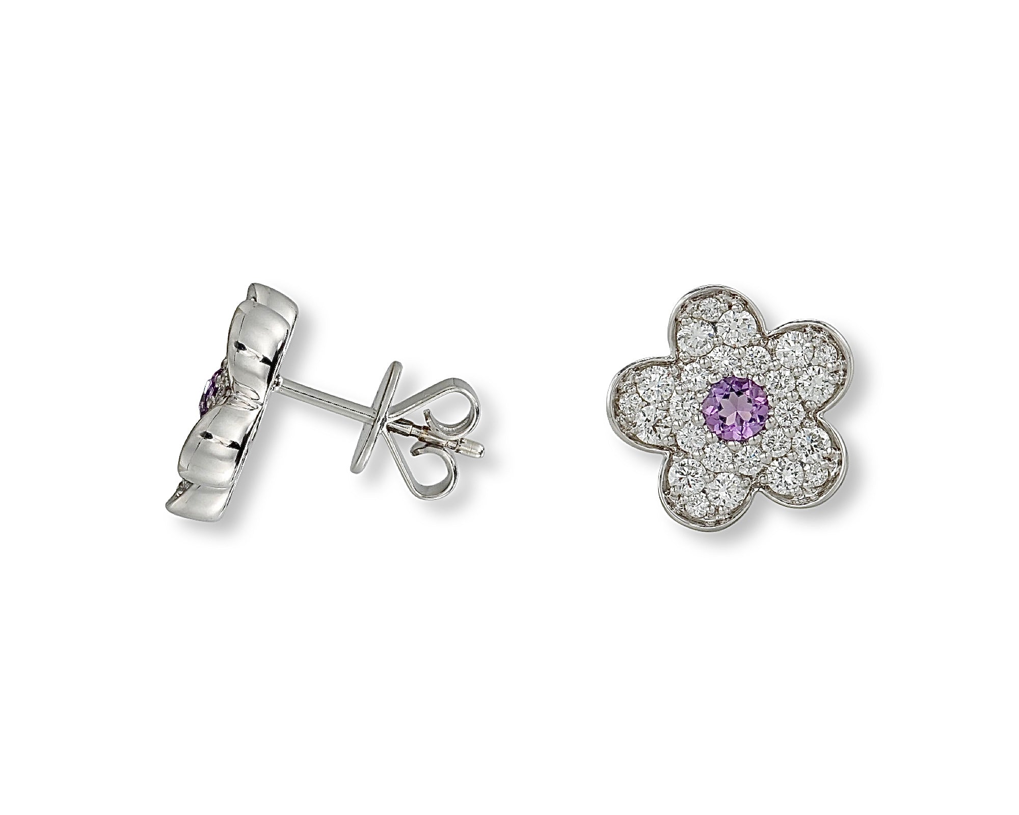 Lilac Pretty Flower Earrings