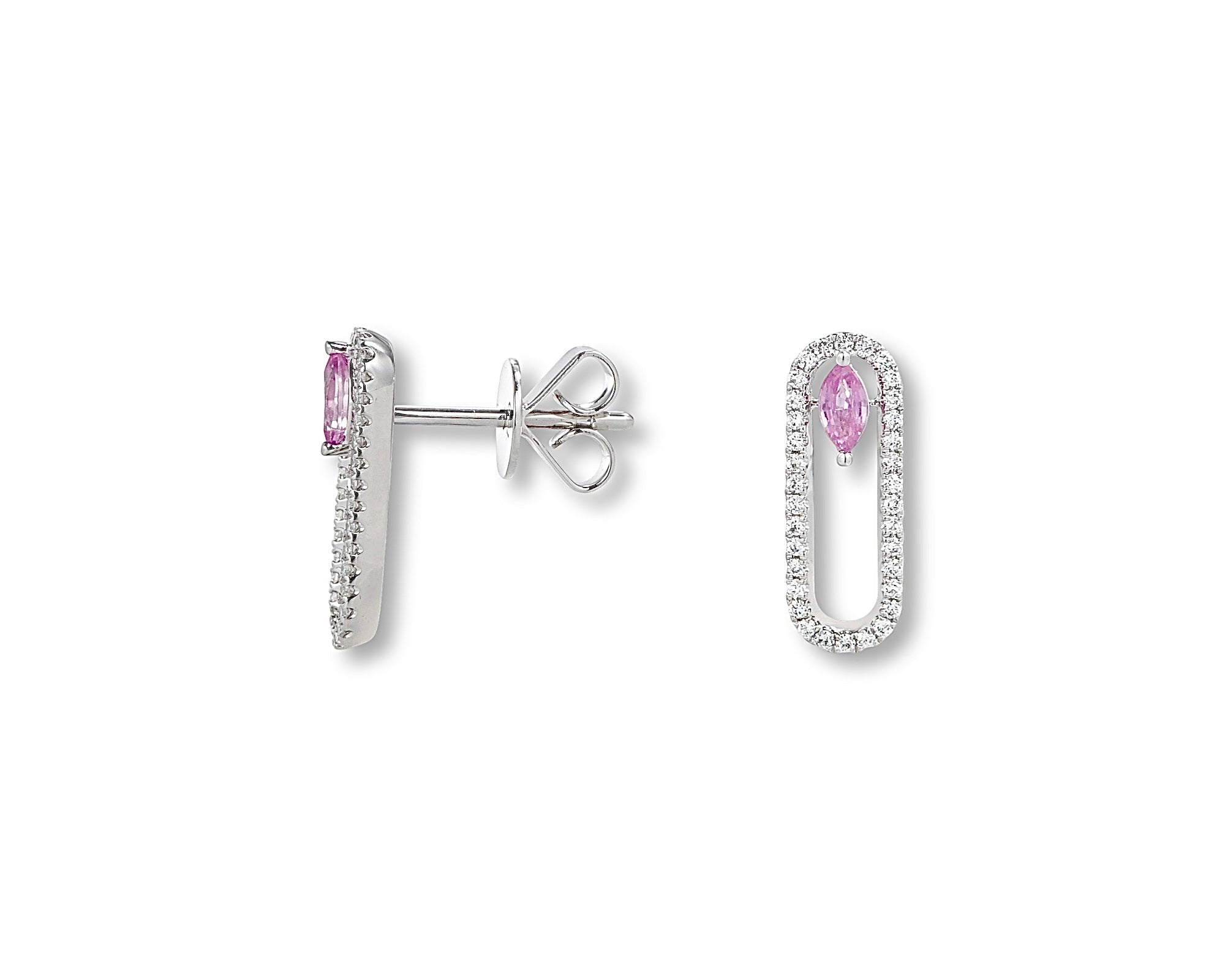 Mini Pink Oval Earring