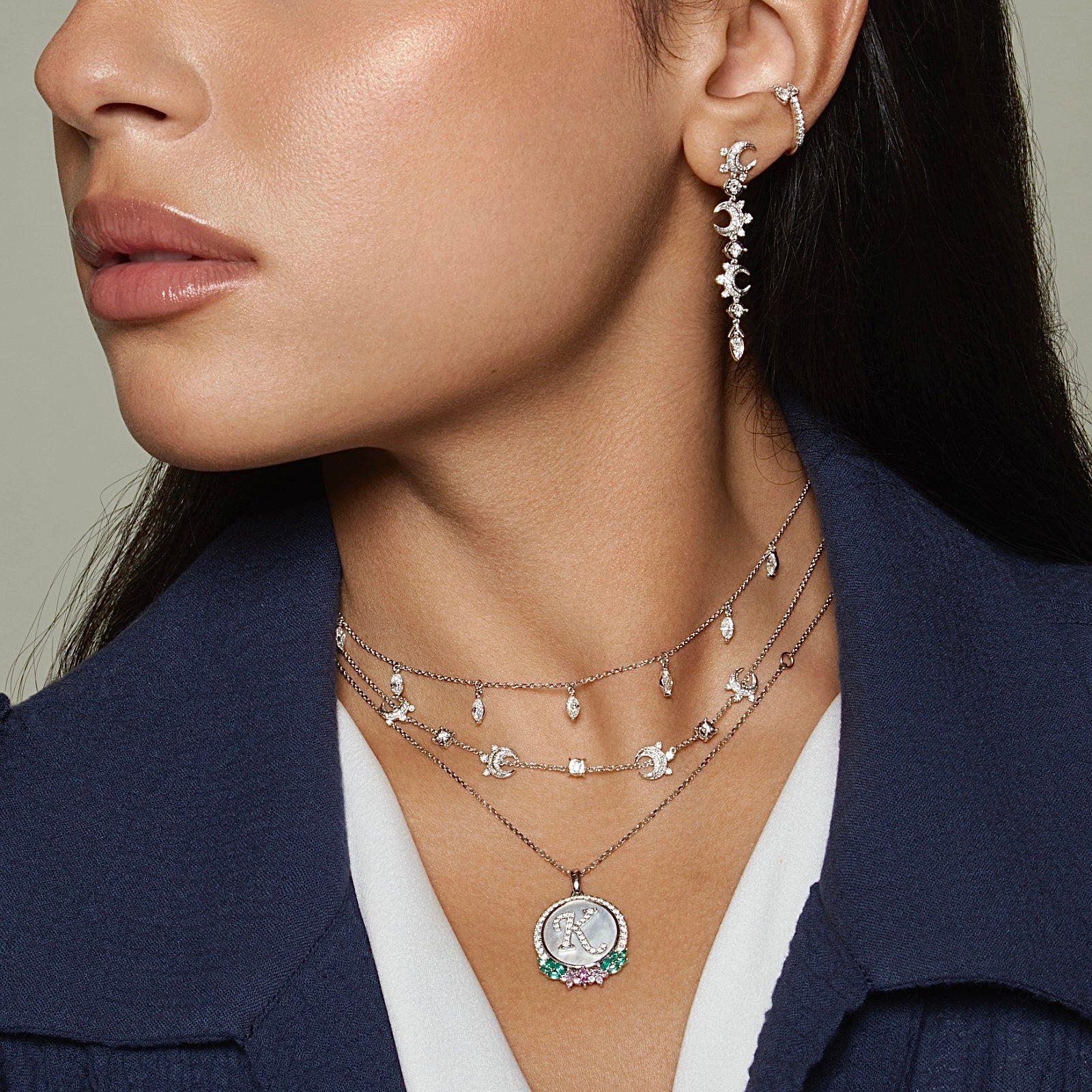 Crescent Diamond Choker