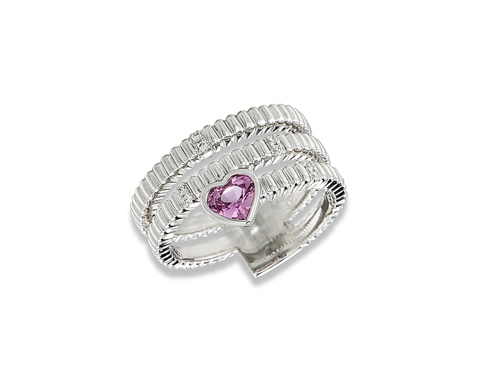 Pink Heart Swirl Ring