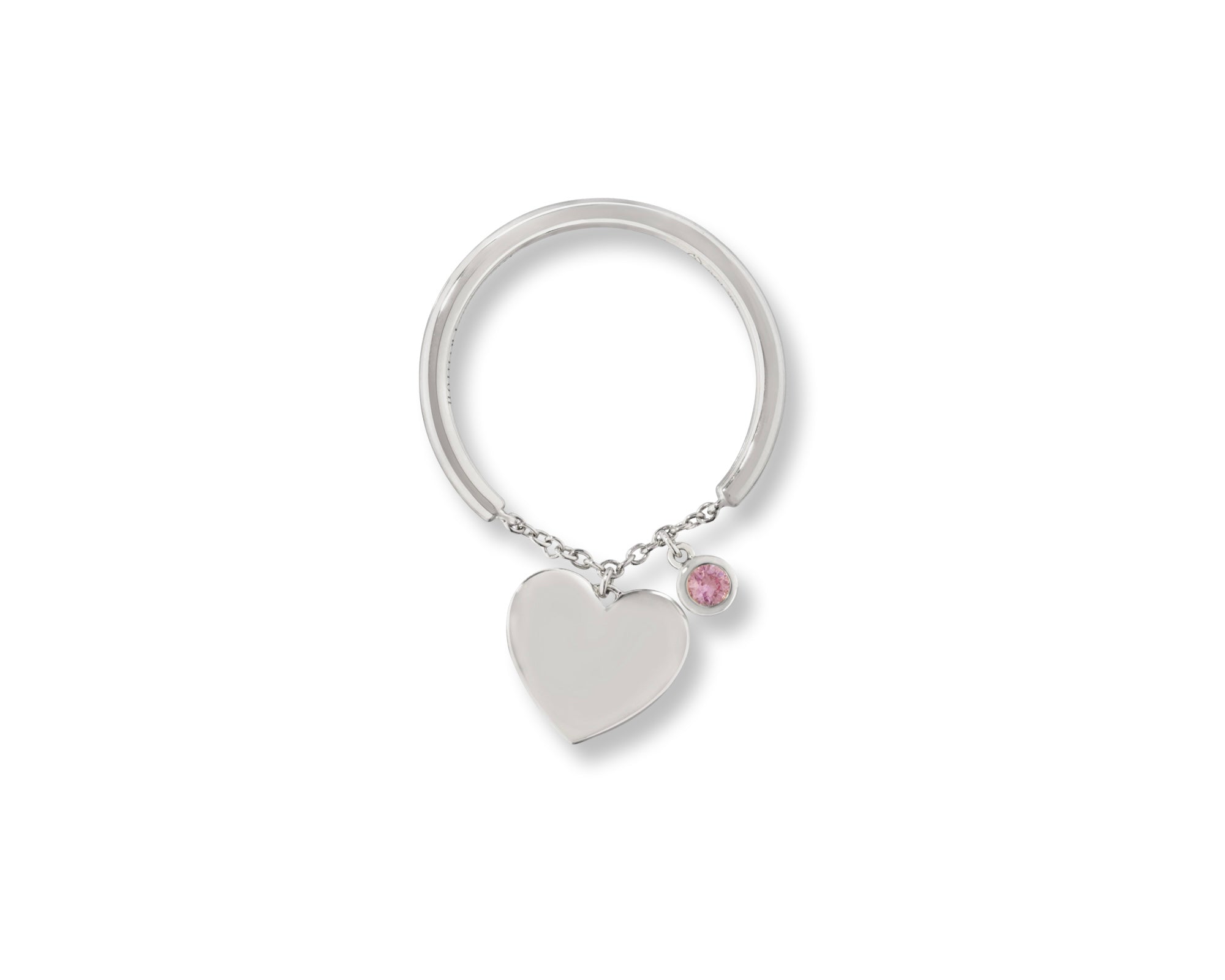 Pink Hanging Heart Ring