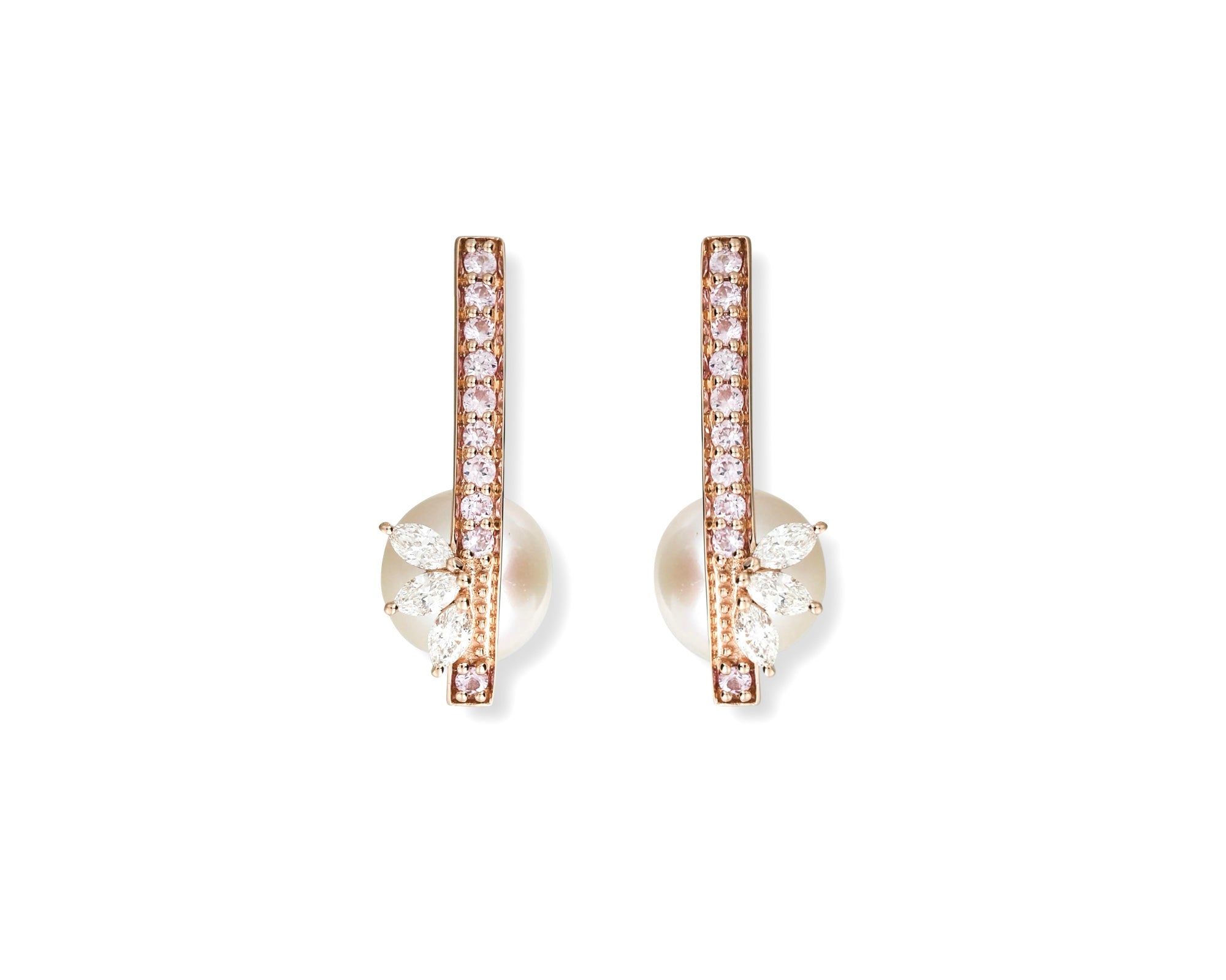 Pink Pearl Under The Lotus Earrings