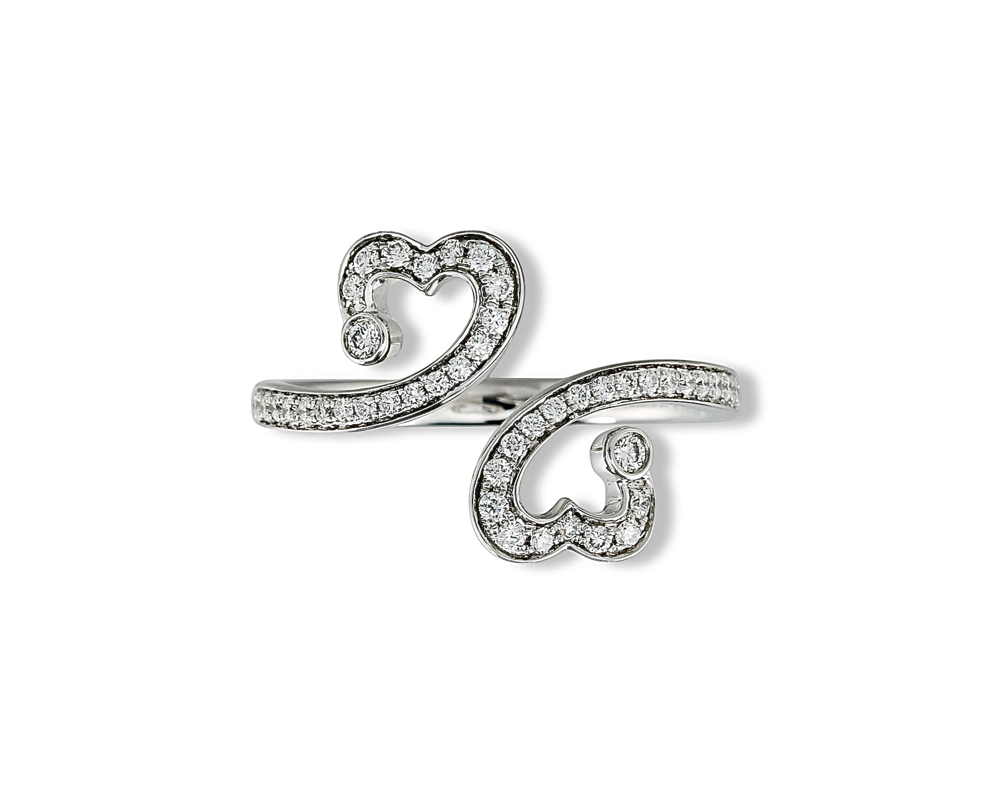 Diamond Twisted Heart Ring