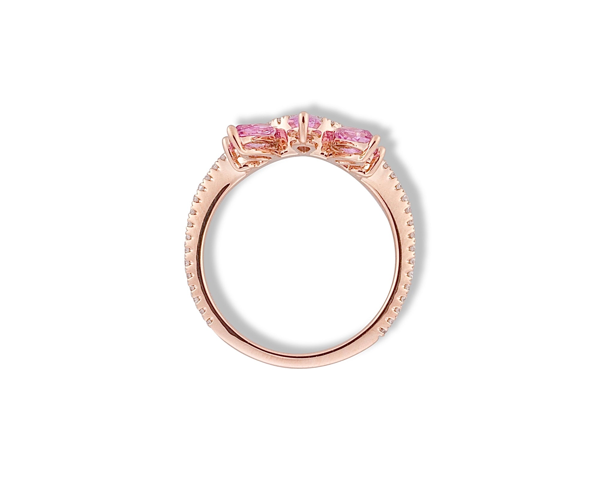 Pink Half Flower Ring