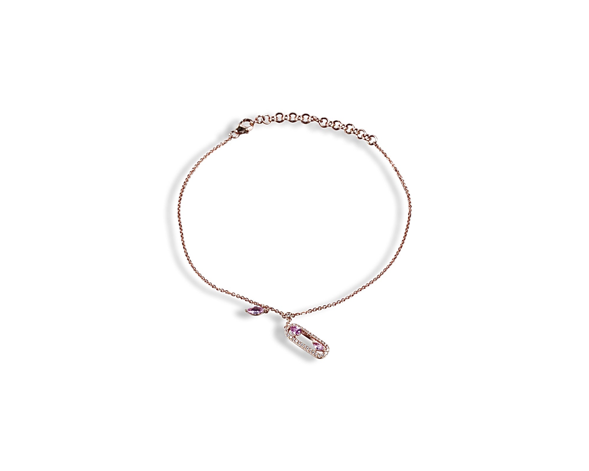 Pink Oval Anklet