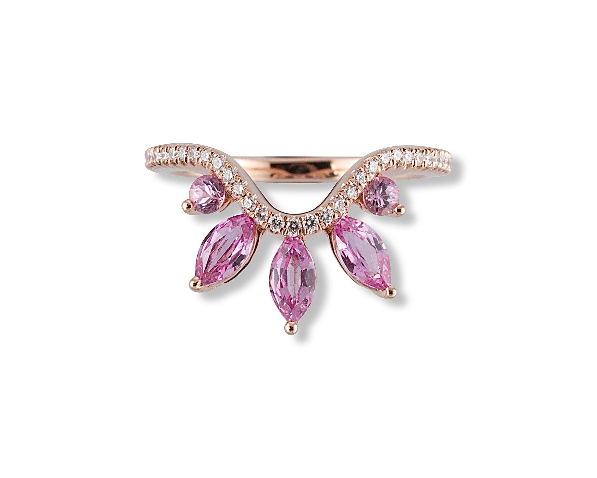 Pink Half Flower Ring