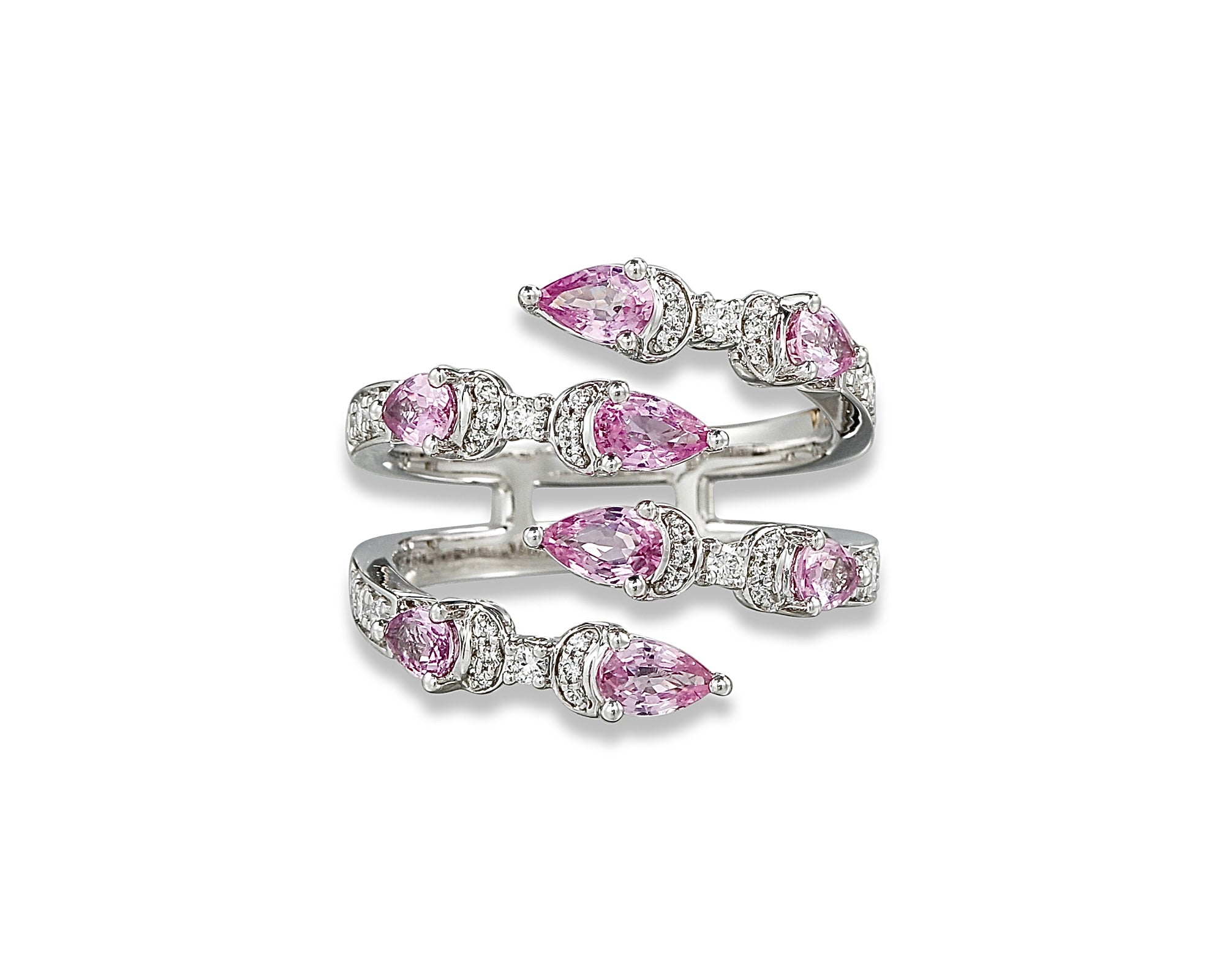 Pink Double Dancing Butterflies Ring