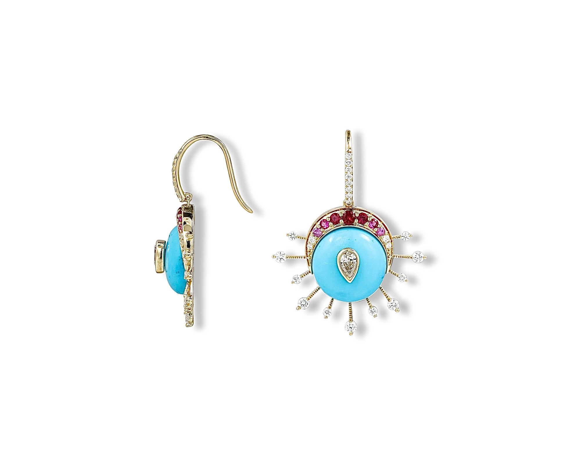 Mega Eclipse Turquoise Ombre Earring