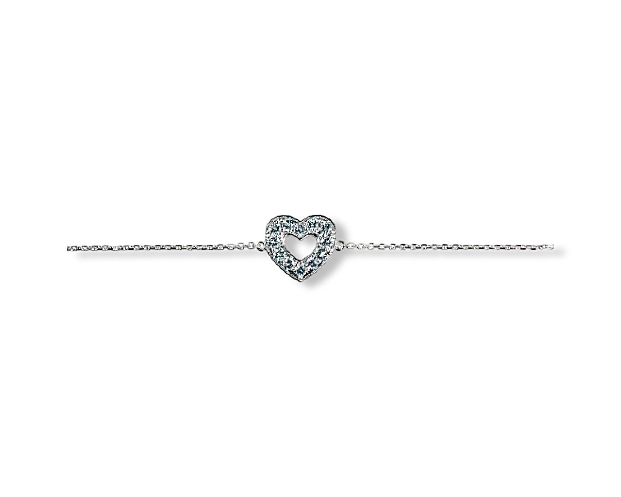Topaz Heart Outline Bracelet