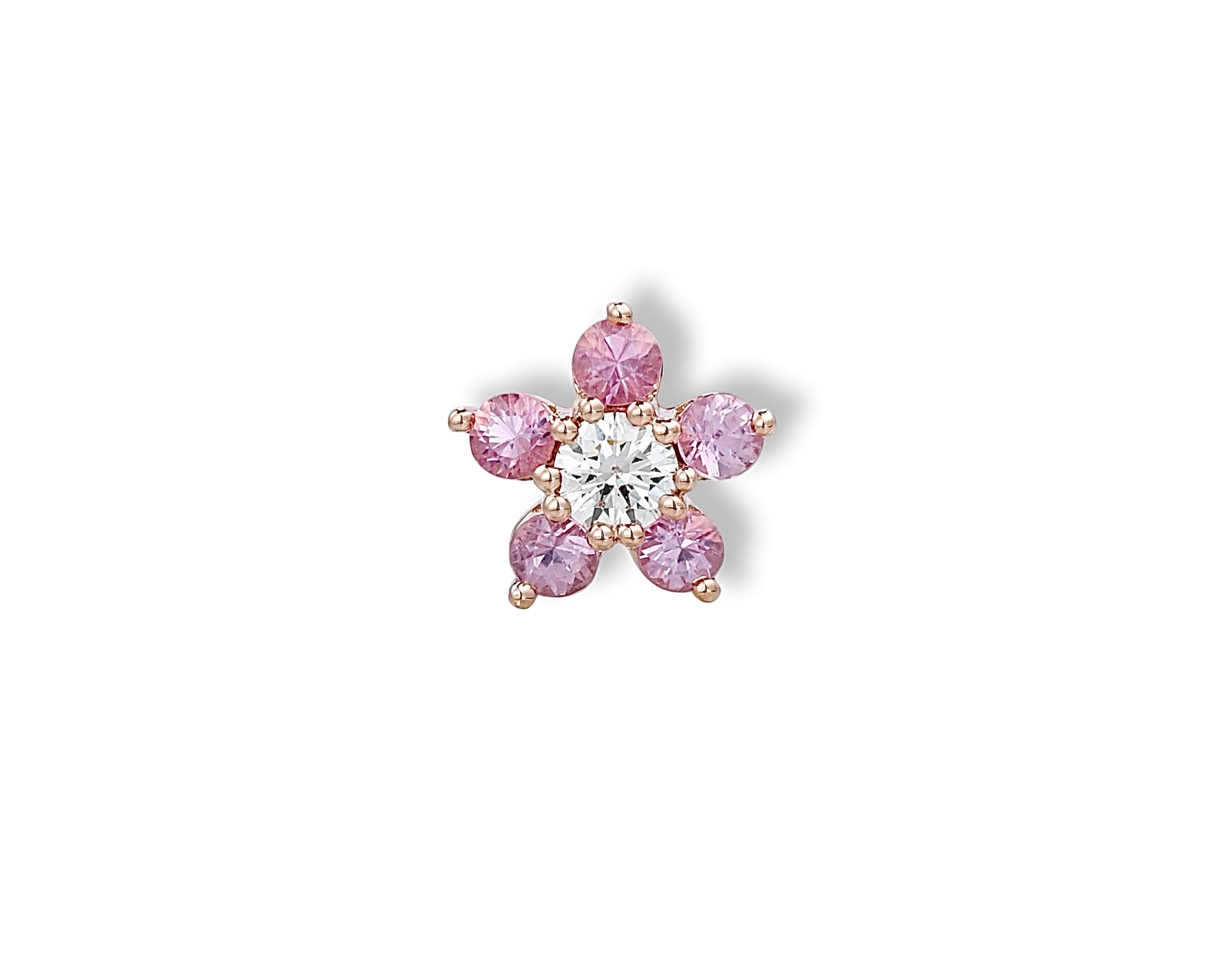 Pink Flower Single Stud