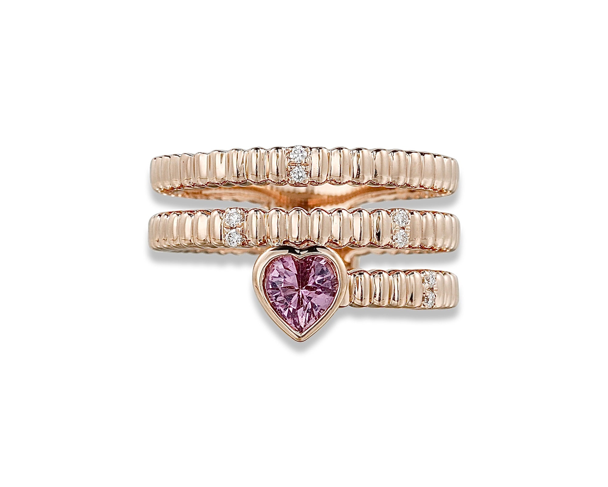 Pink Heart Swirl Ring