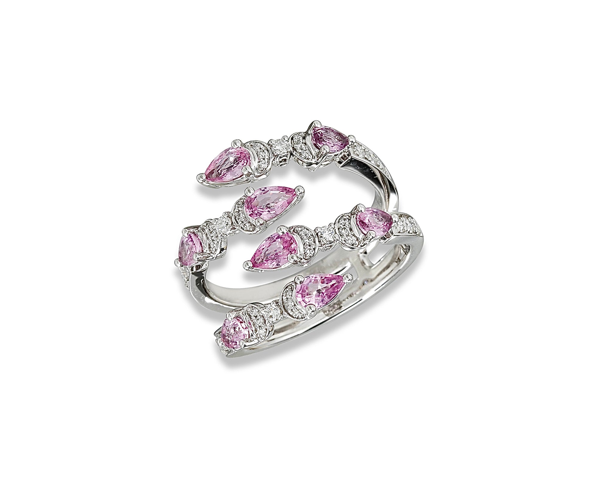 Pink Double Dancing Butterflies Ring