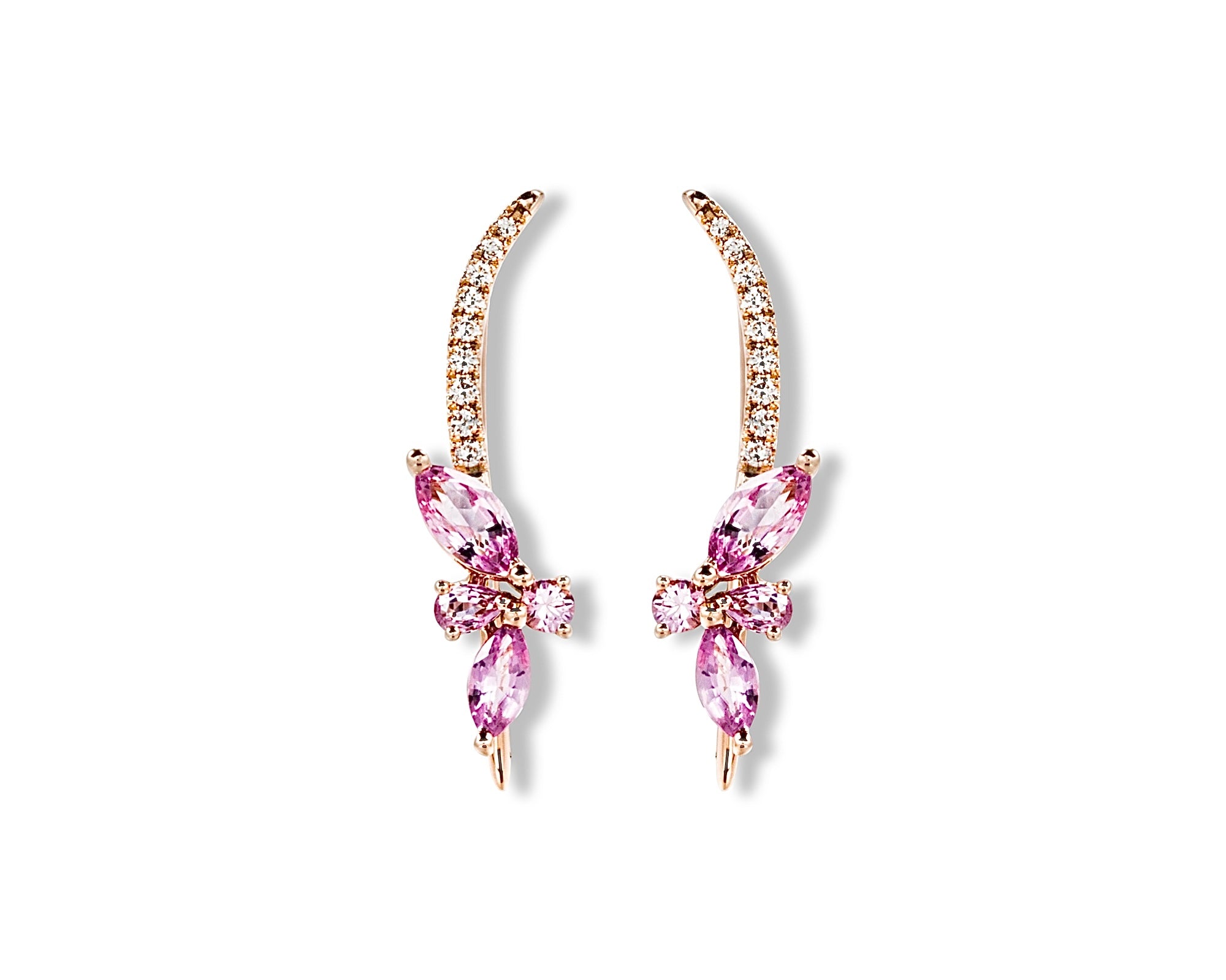 Pink Flower Cuff Earring