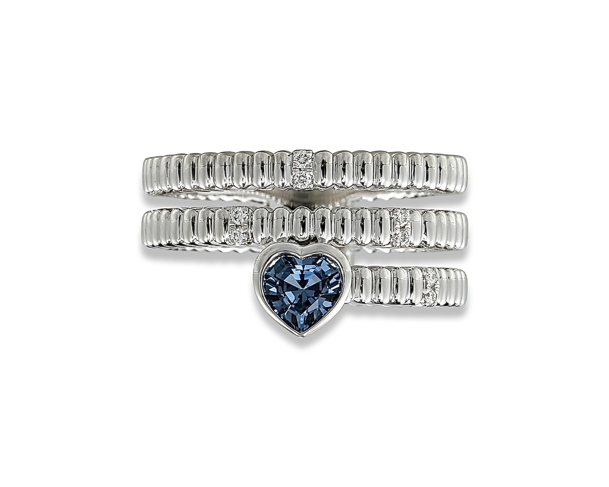 Blue Heart Swirl Ring
