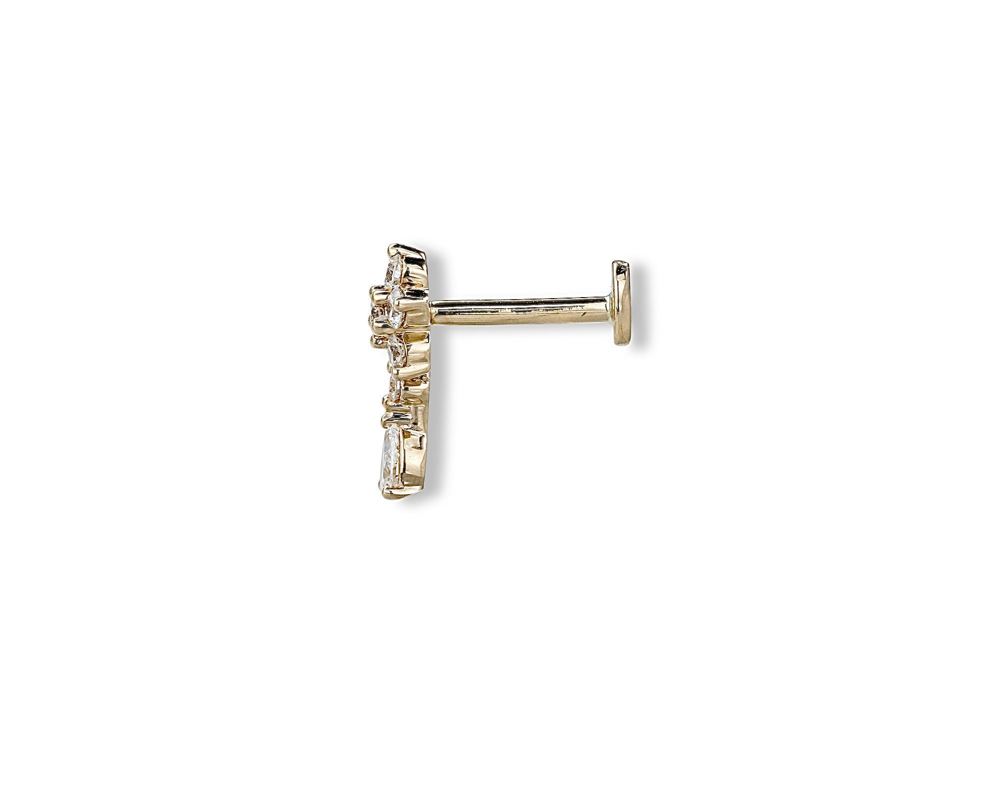 Flower Pear Drop Single Stud