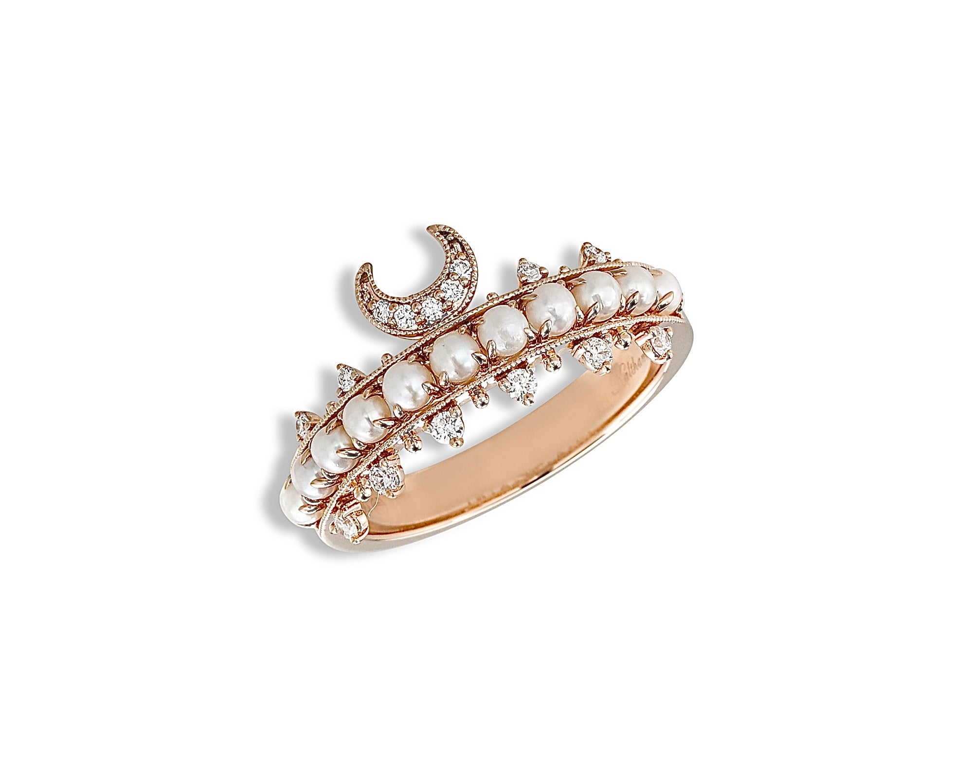 Crescent Pearl Ring