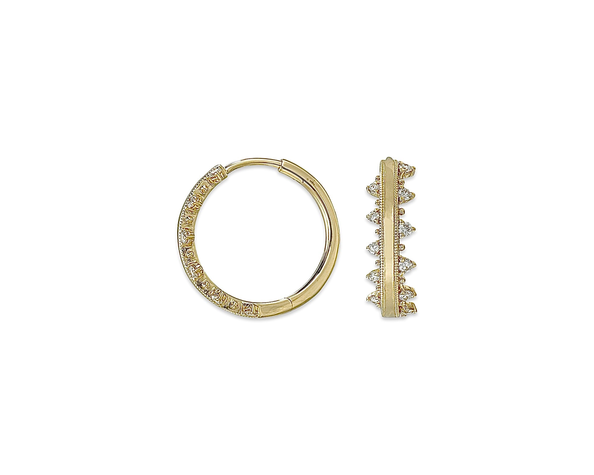 Gold Milgrain Hoops