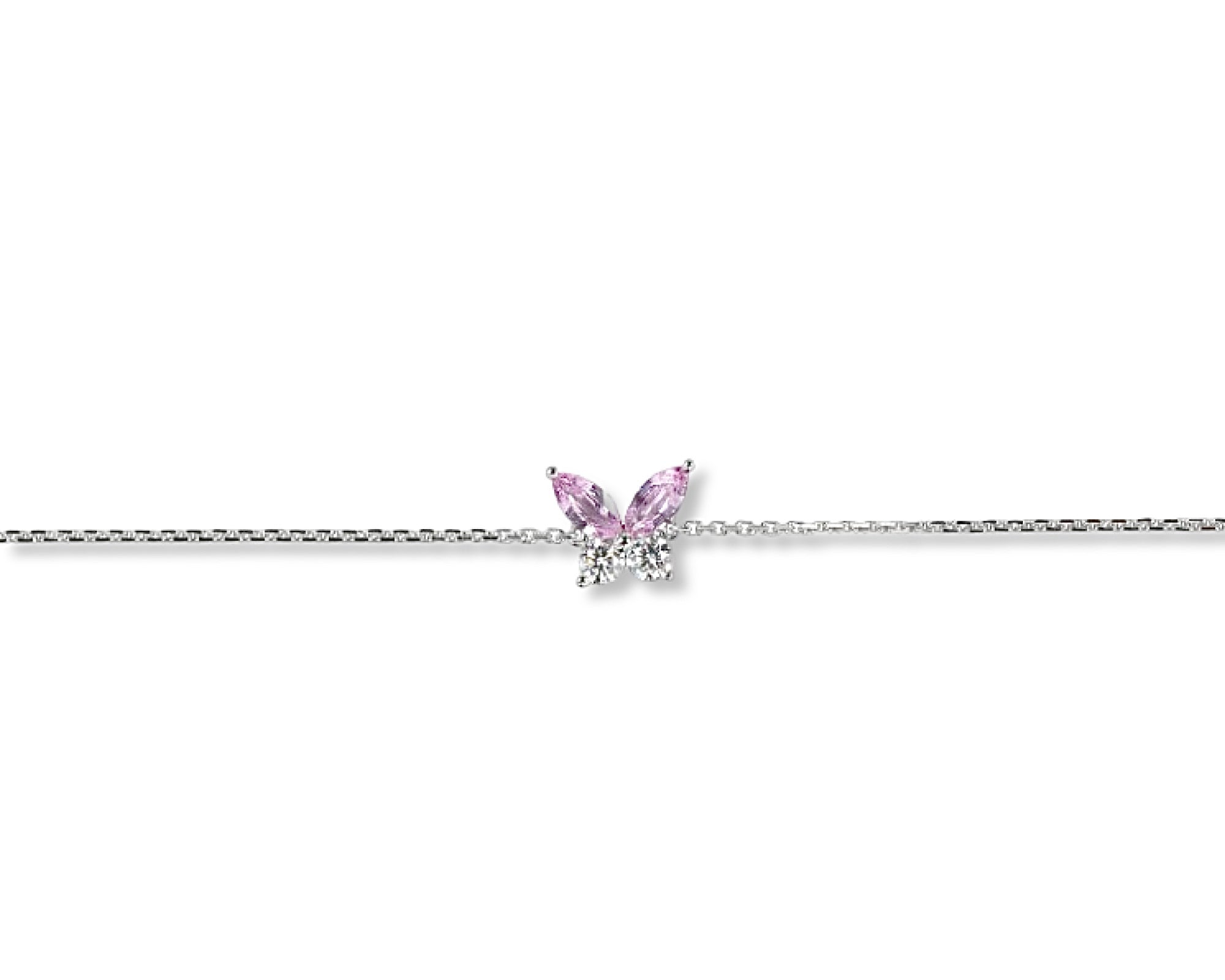 Butterfly Pink Sapphire Diamond Bracelet