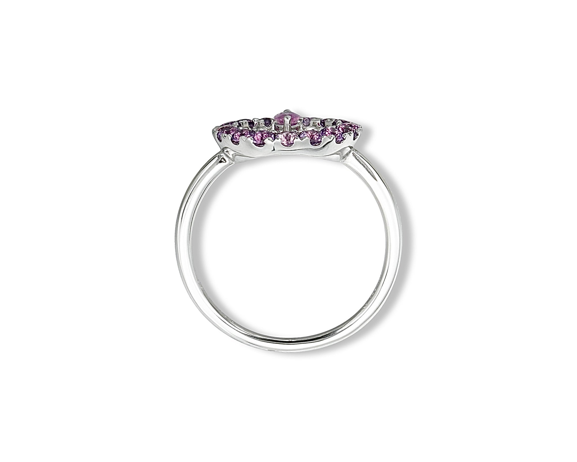Pink Amethyst Round Ring