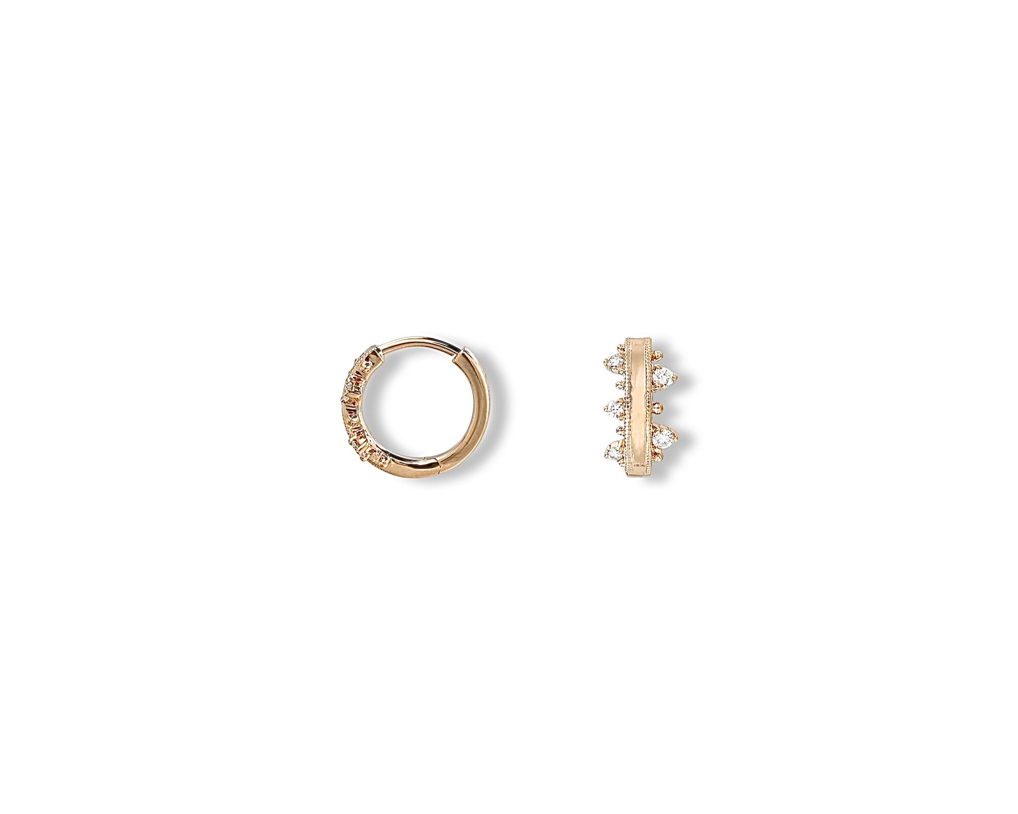 Mini Gold Milgrain Hoops
