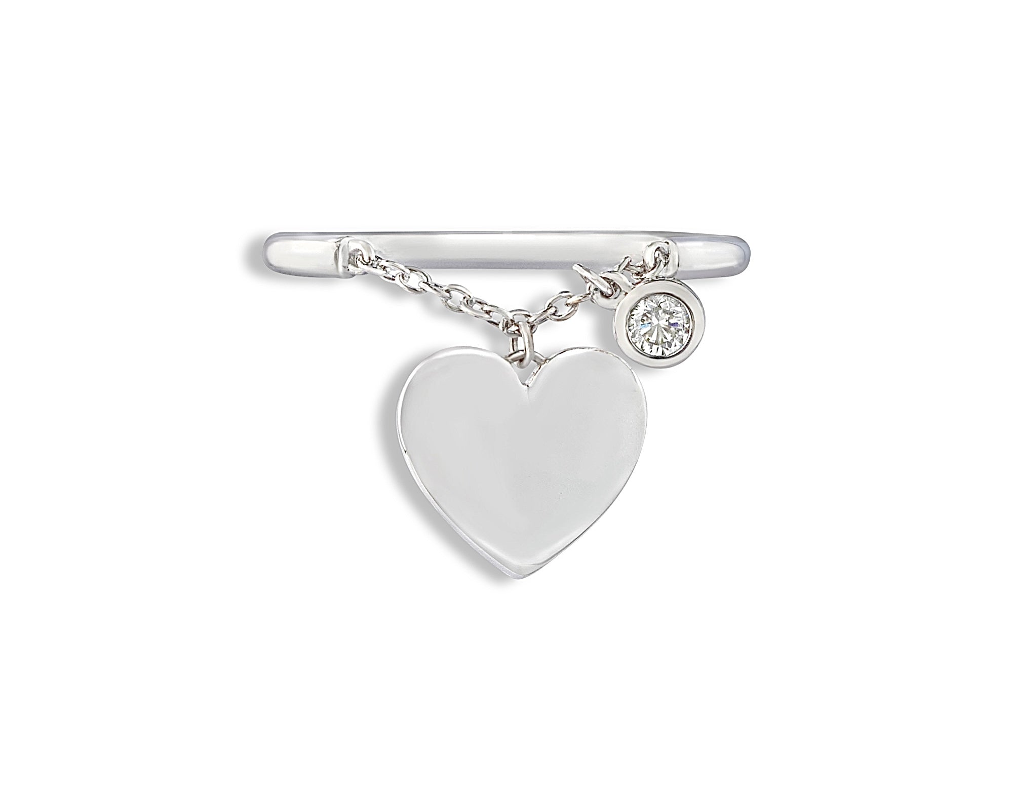 Diamond Hanging Heart Ring