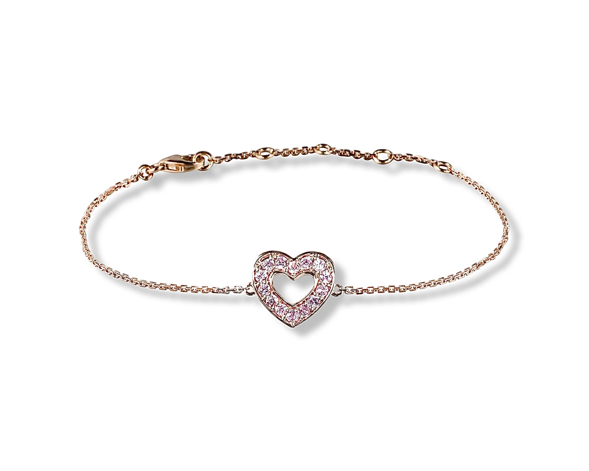Pink Heart Outline Bracelet