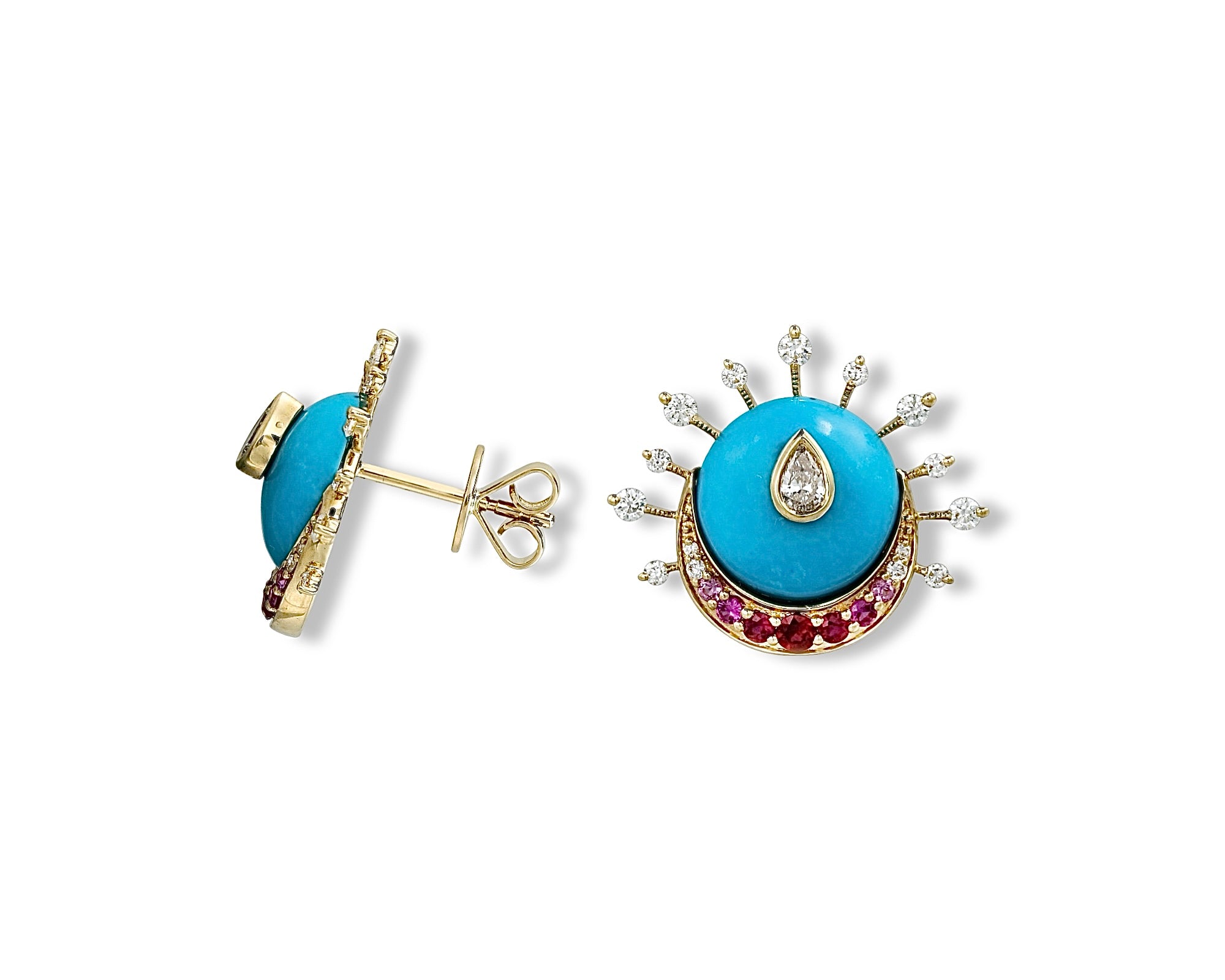 Mega Eclipse Turquoise Ombre Stud