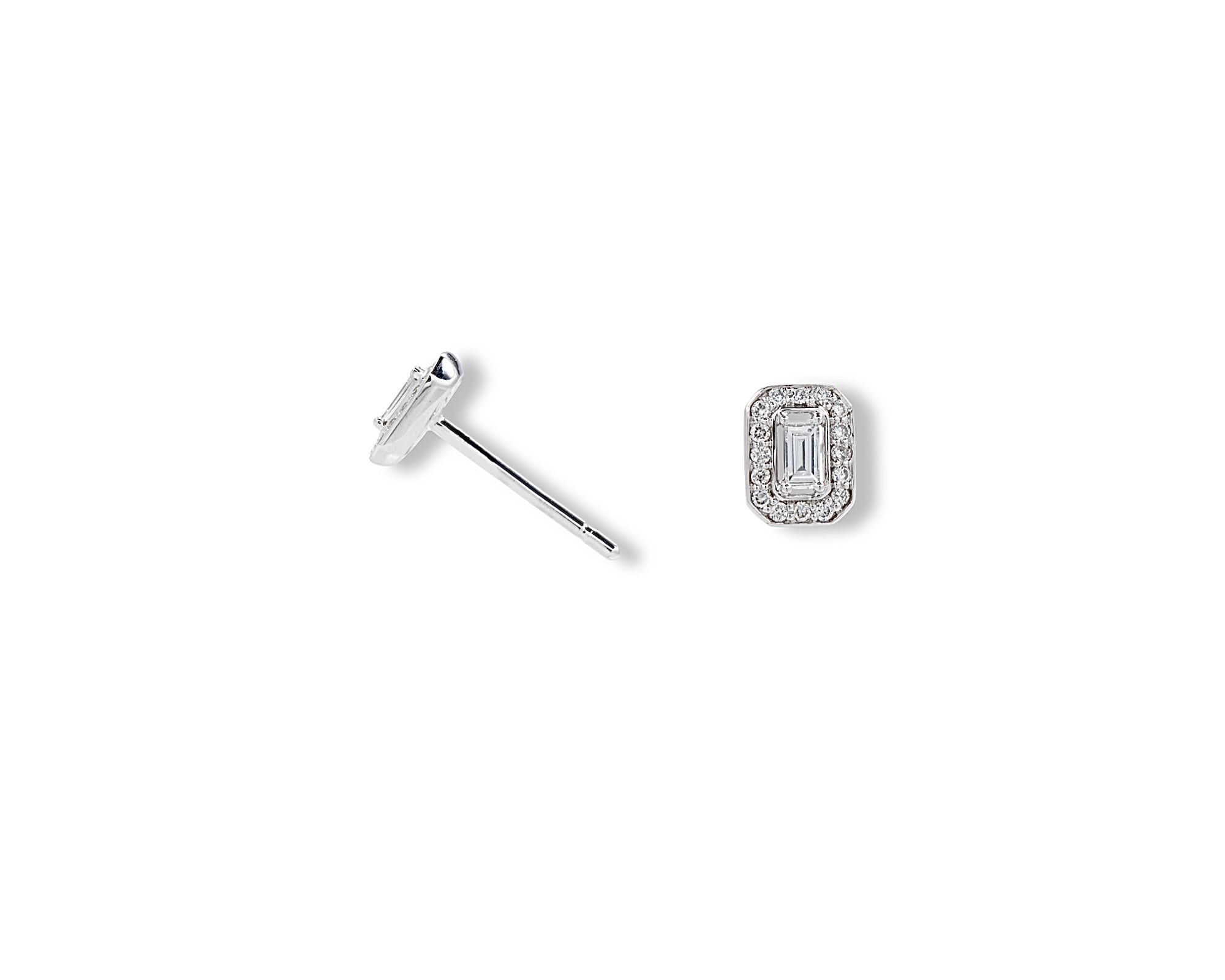 Diamond Baguette Stud
