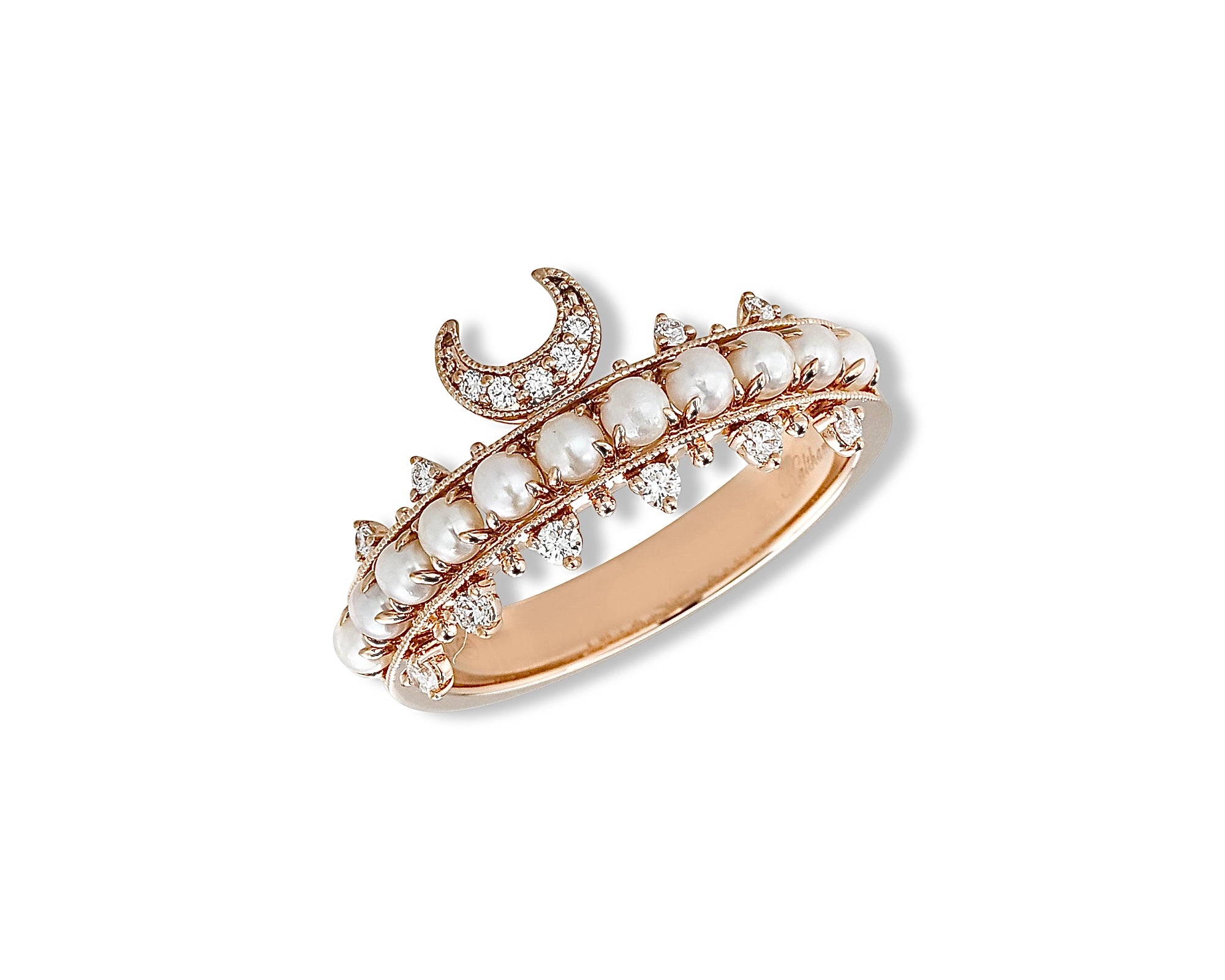 Crescent Pearl Ring
