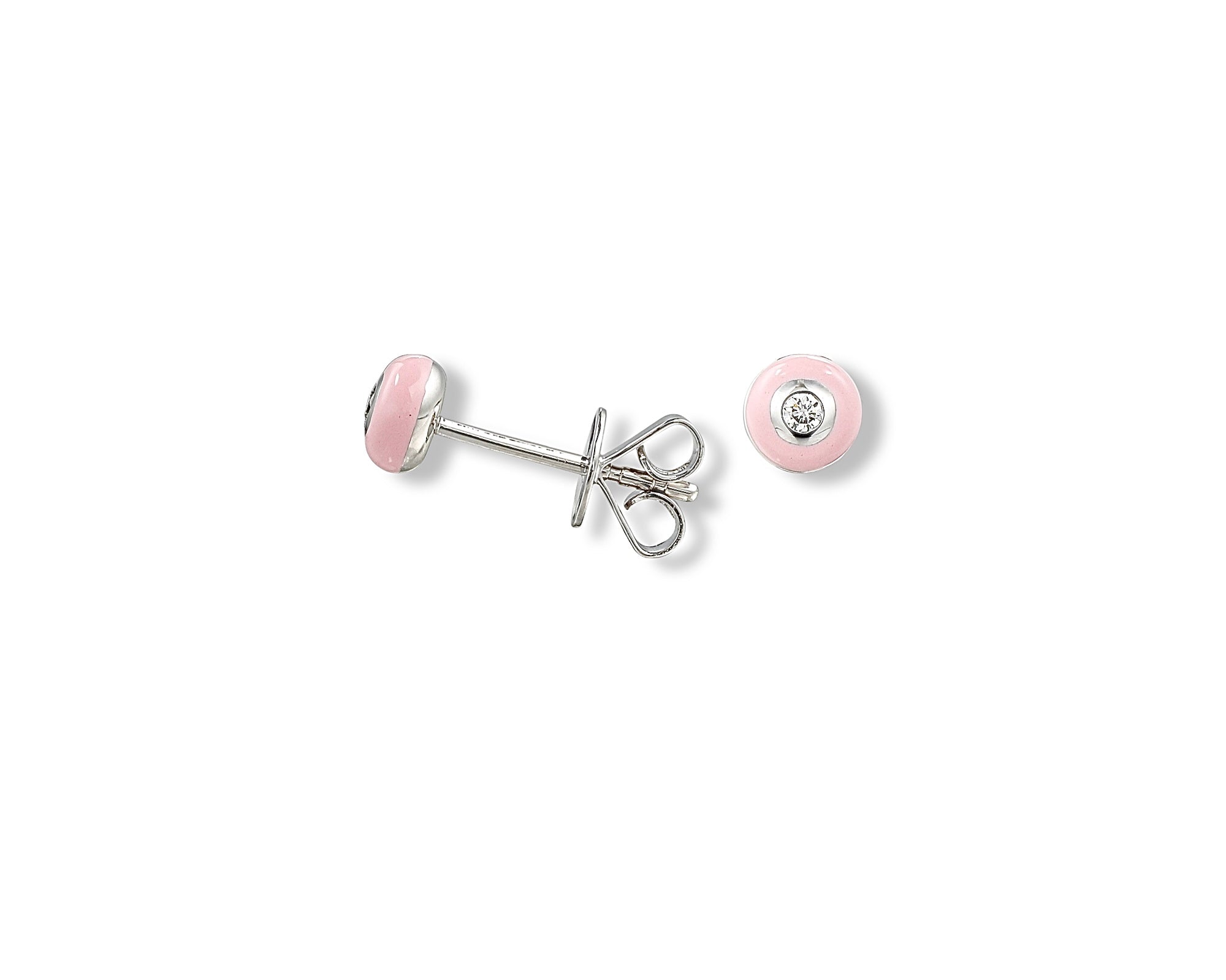 Pink Diamond Enamel Stud