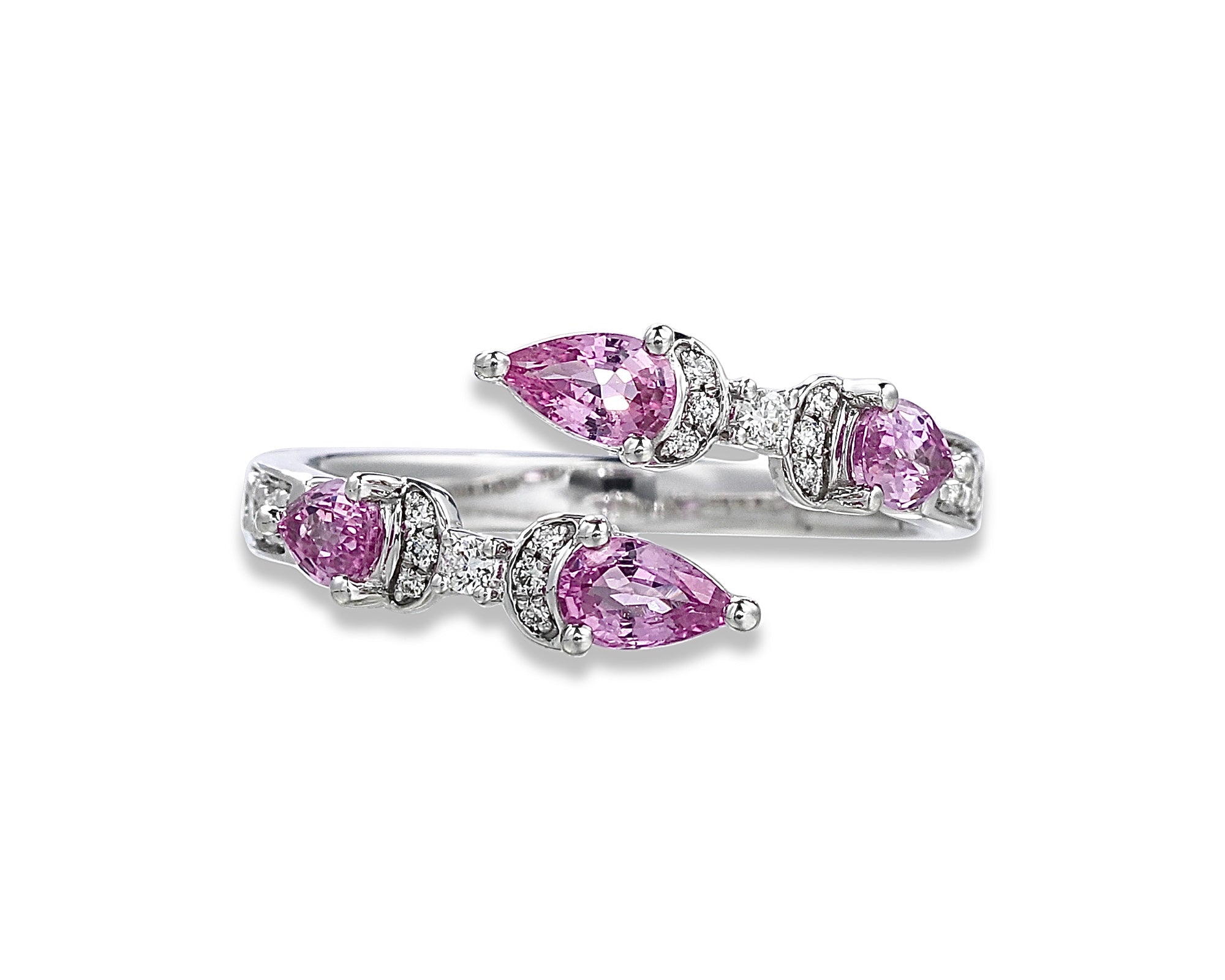 Butterfly Cross Pink Sapphire Ring
