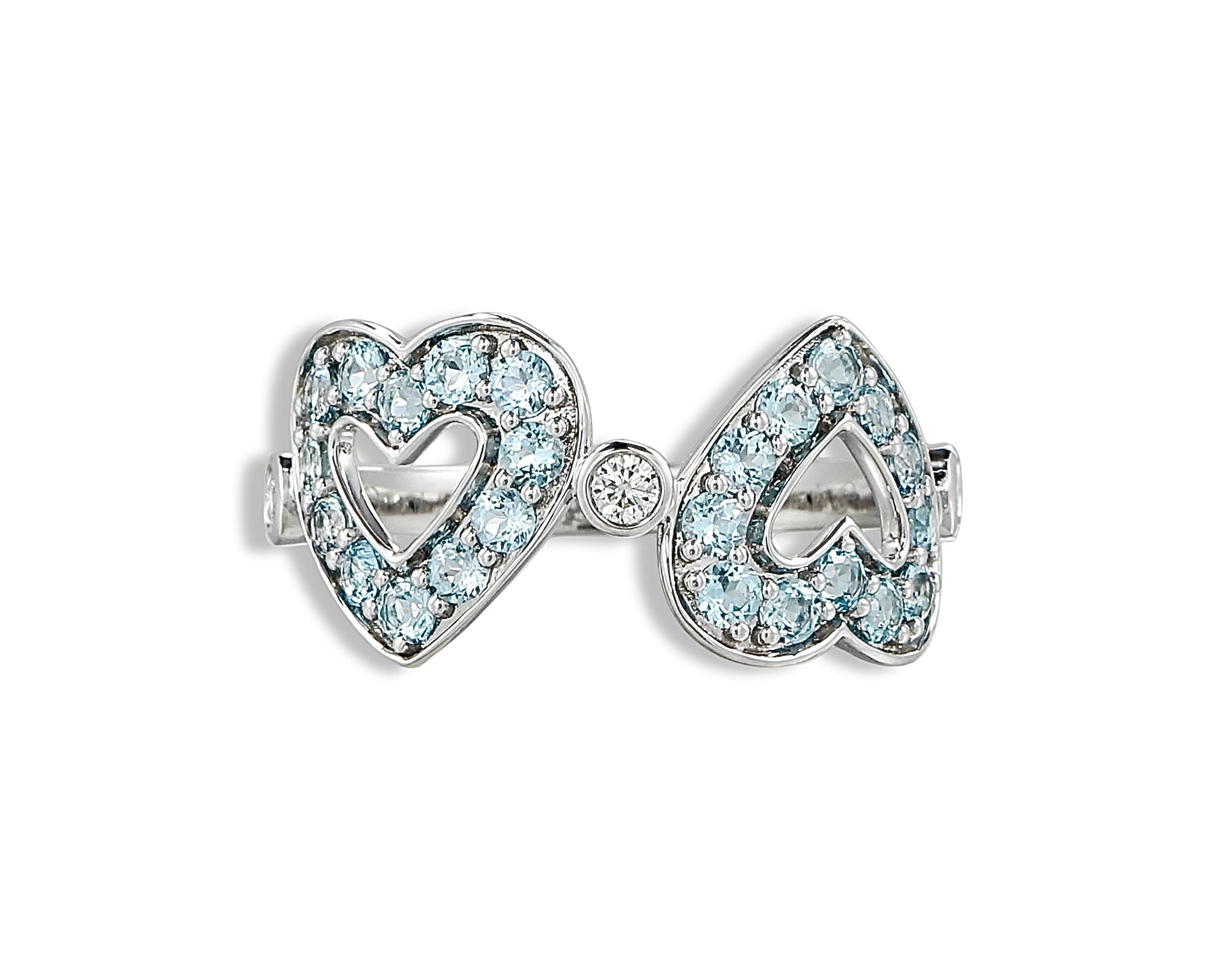 Topaz Diamond Polka Dot Heart Ring