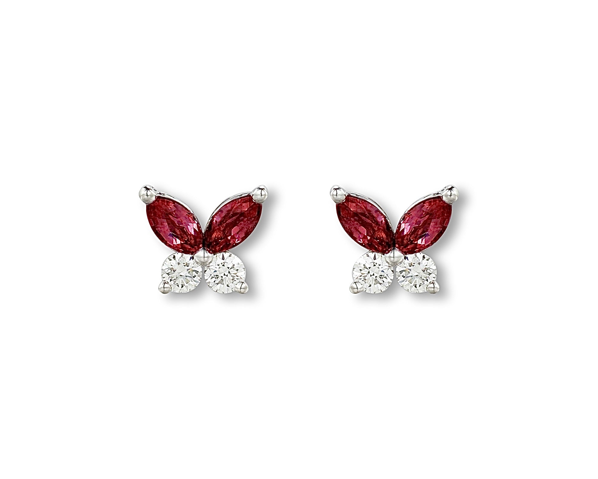 Mini Ruby Diamond Butterfly Stud
