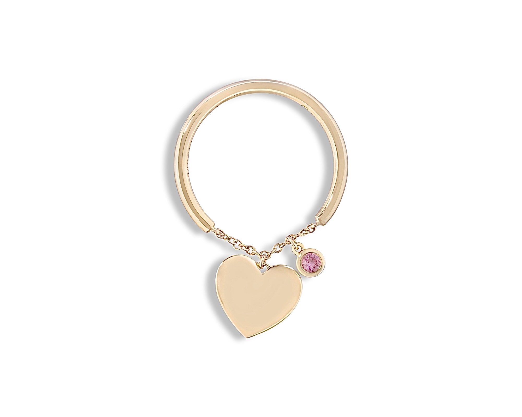 Pink Hanging Heart Ring