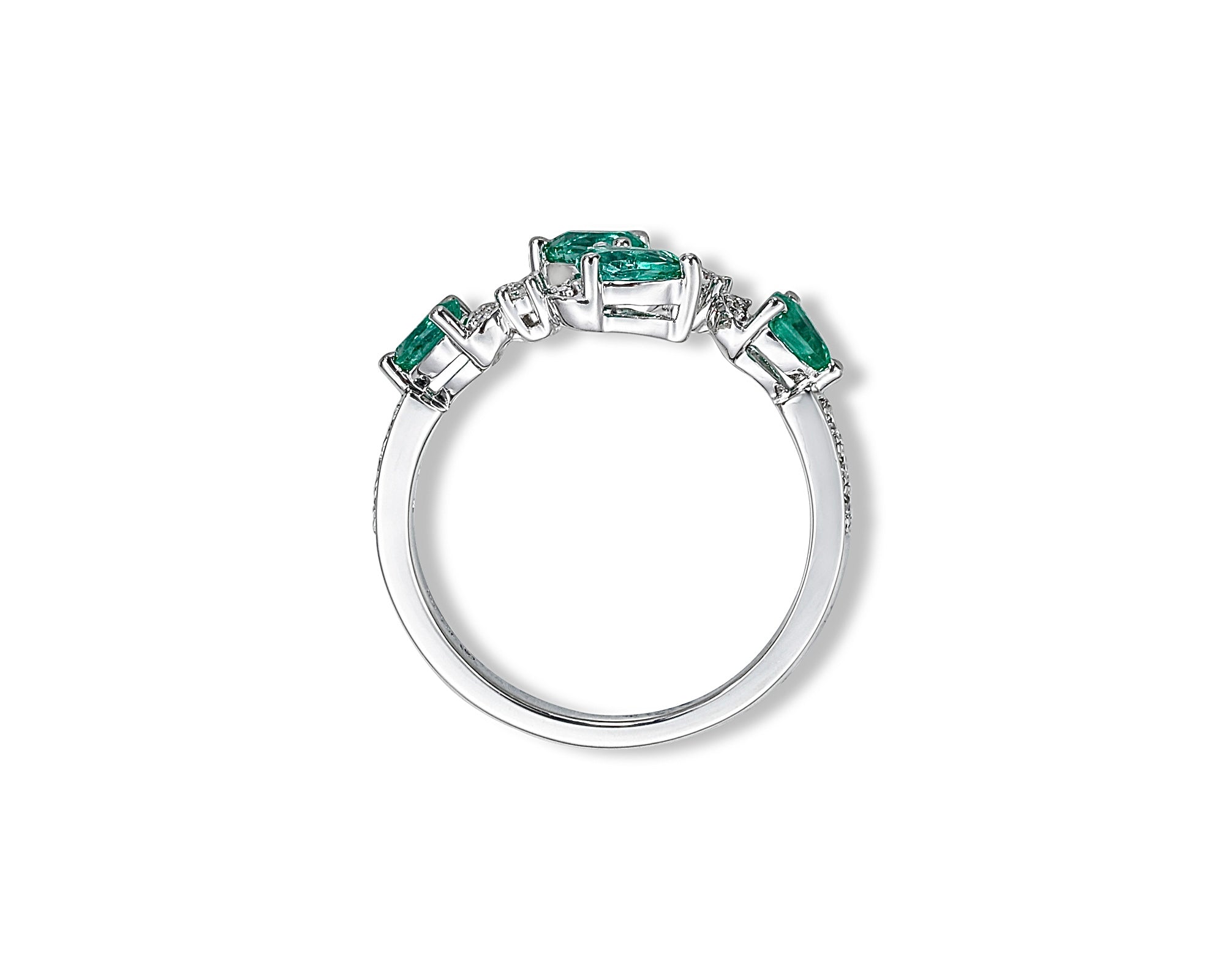 Butterfly Cross Emerald Ring