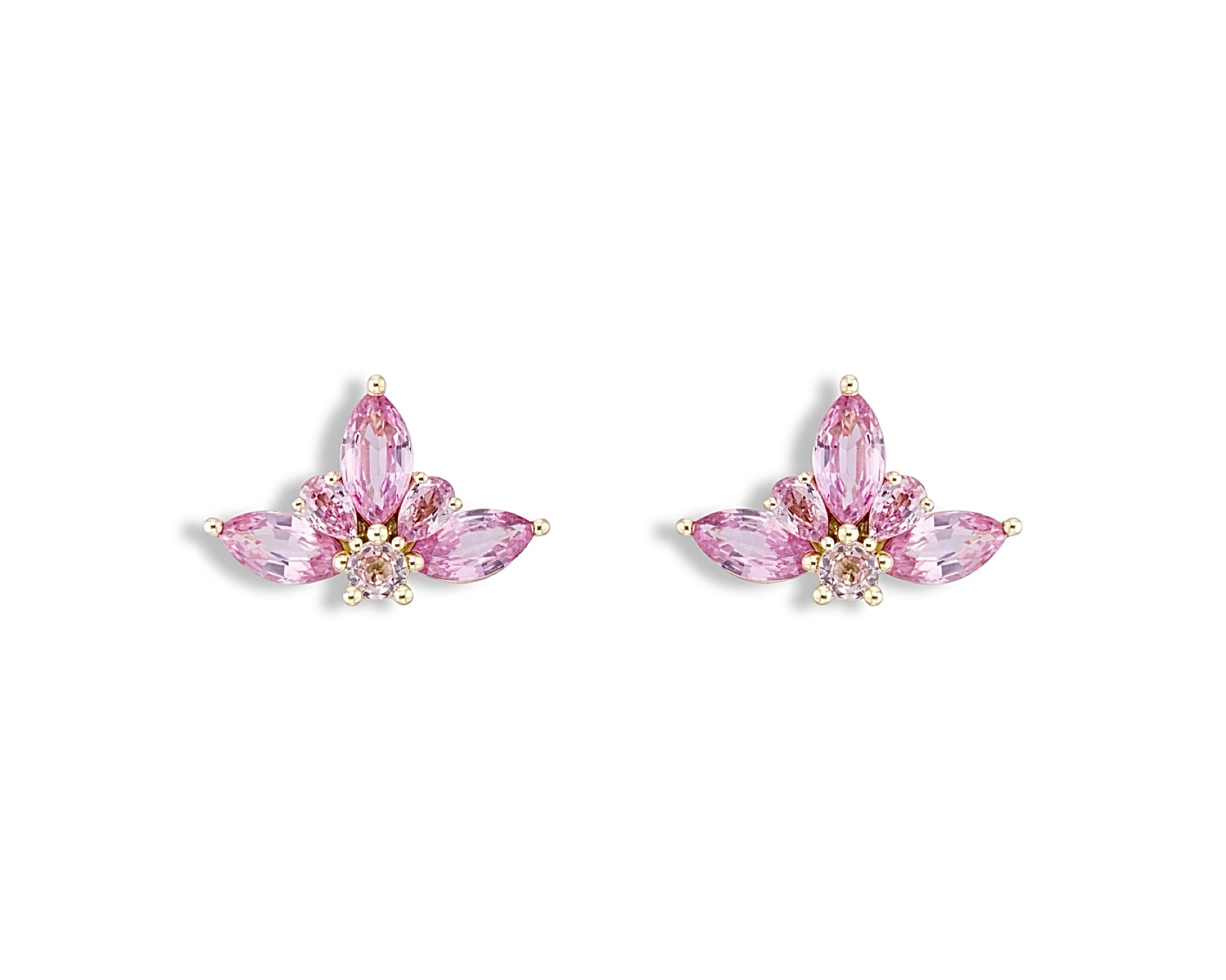 Pink Half Flower Stud