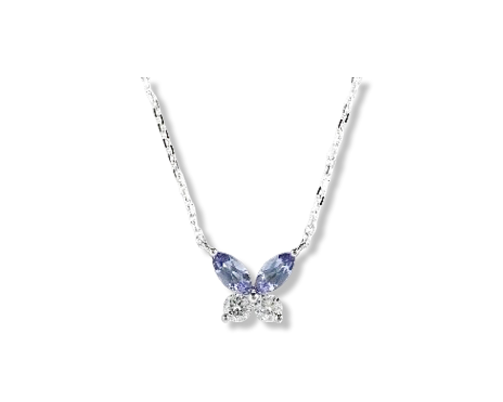 Butterfly Tanzanite Diamond Necklace