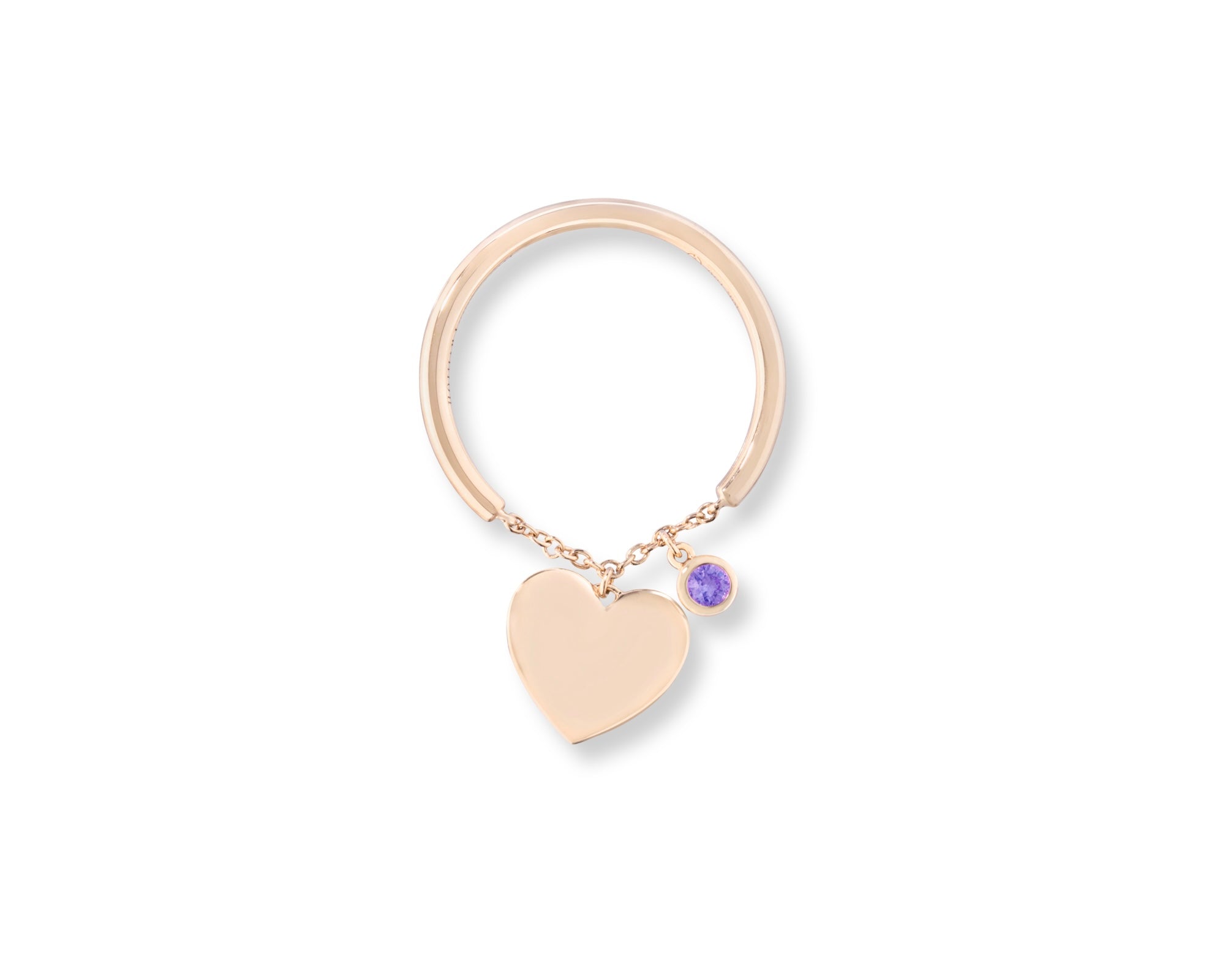 Purple Hanging Heart Ring