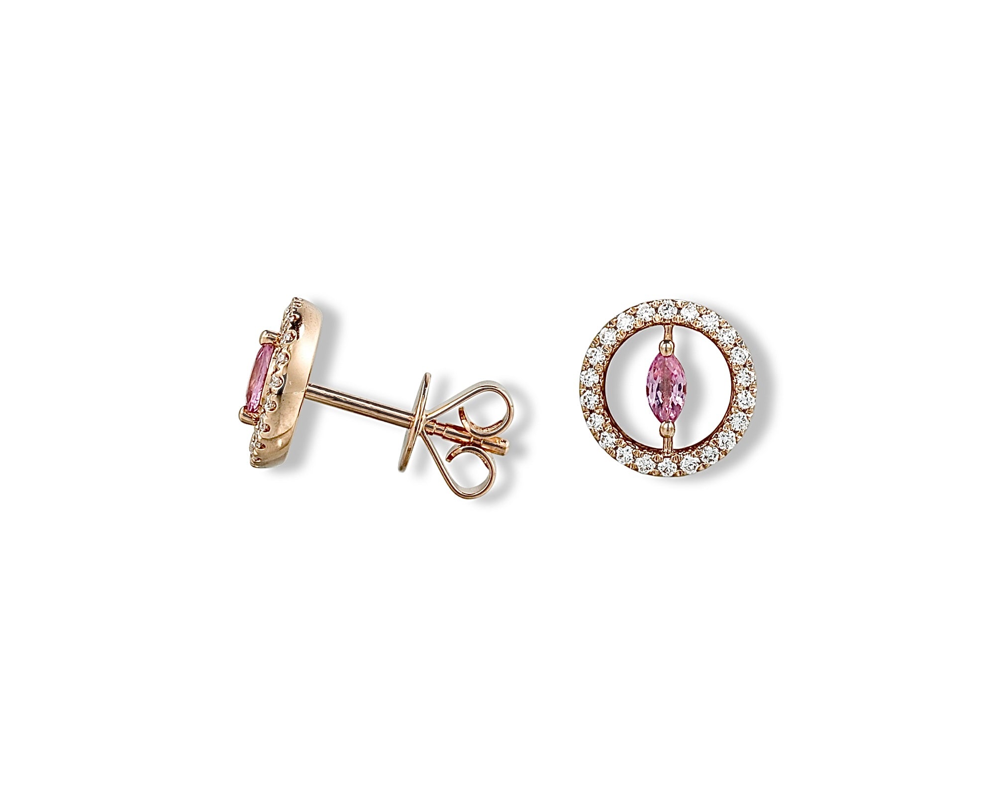 Pink Round Earring