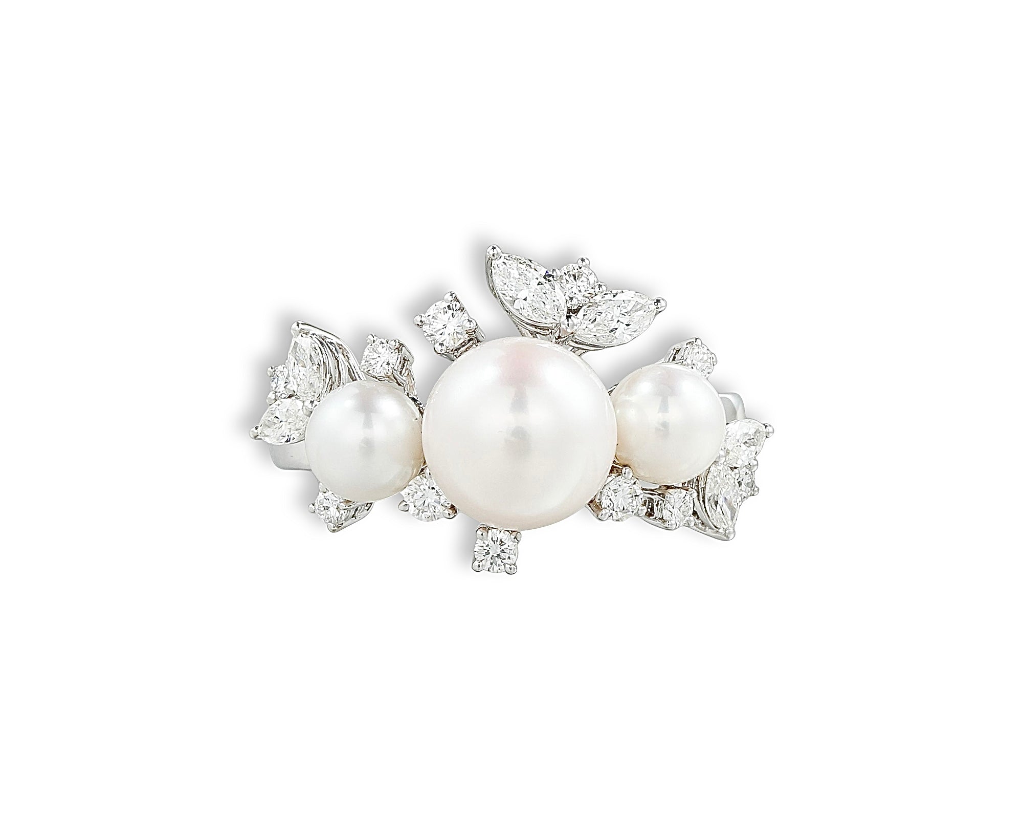 Diamond Pearl Gardenia Ring
