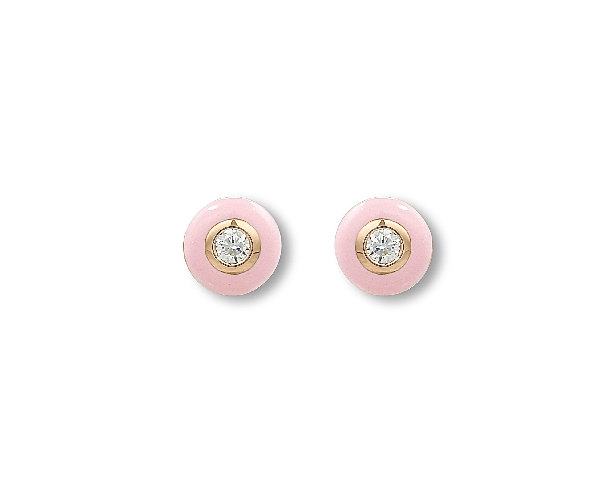 Pink Diamond Enamel Stud