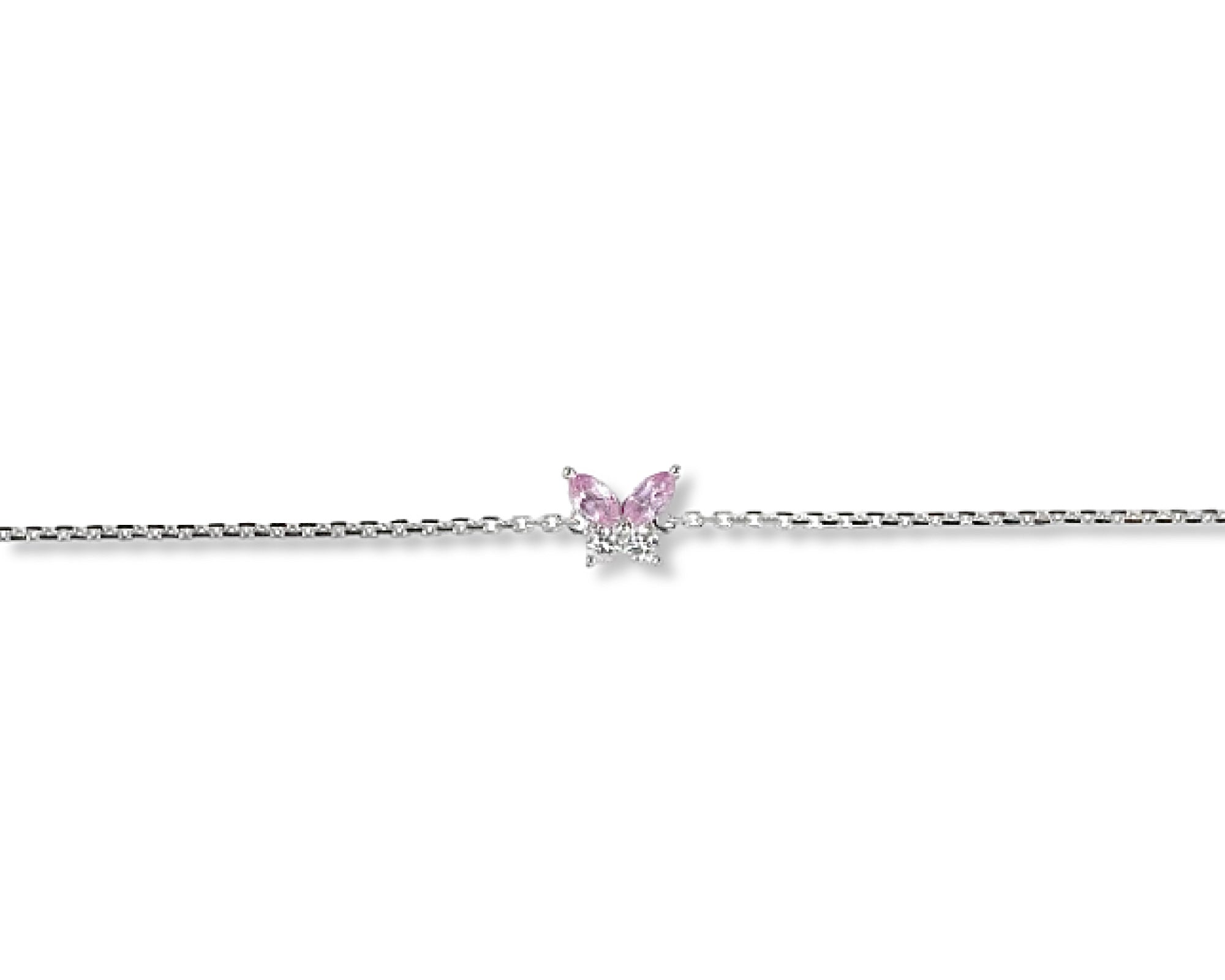 Mini Butterfly Pink Sapphire Diamond Bracelet