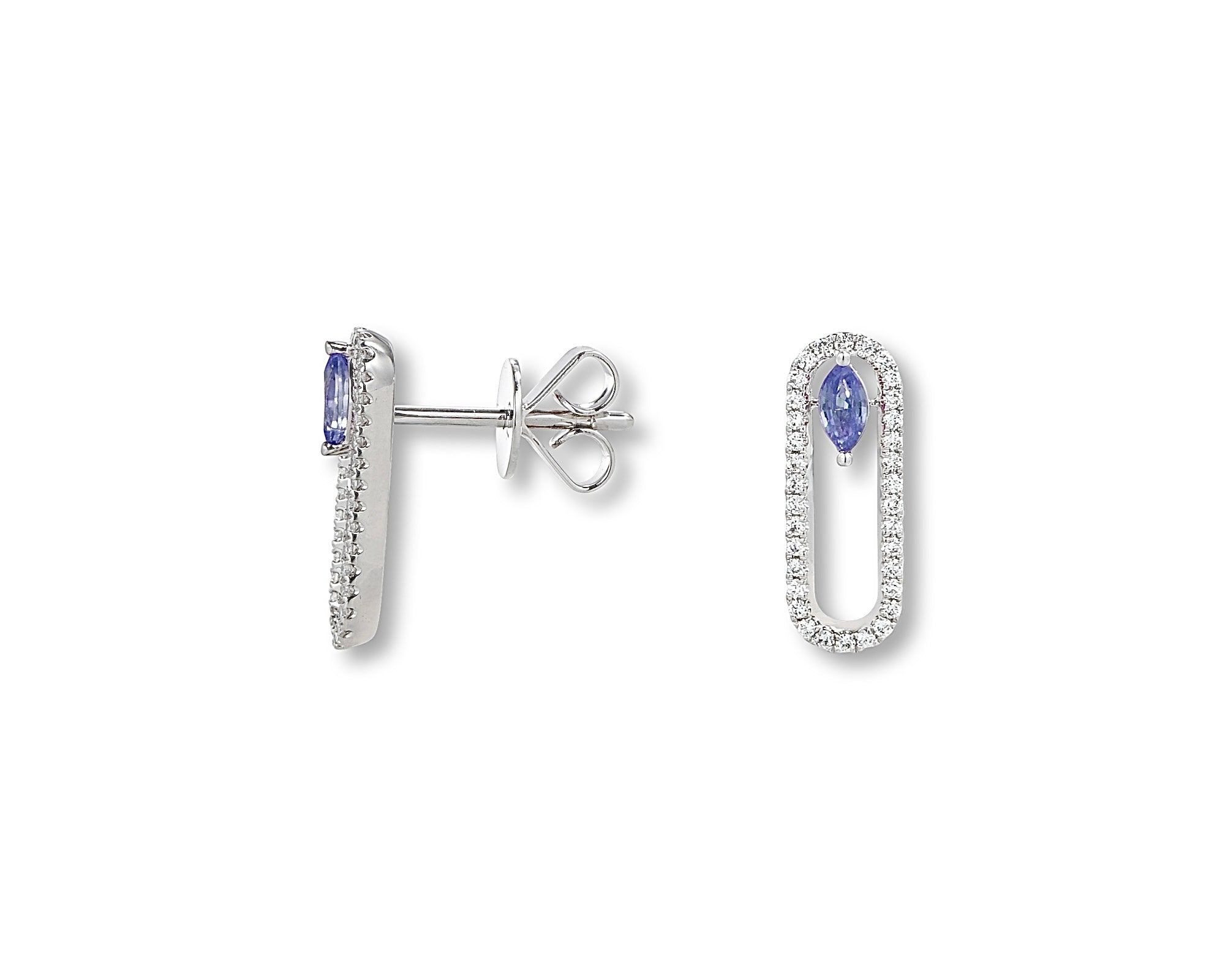 Mini Tanzanite Oval Earring