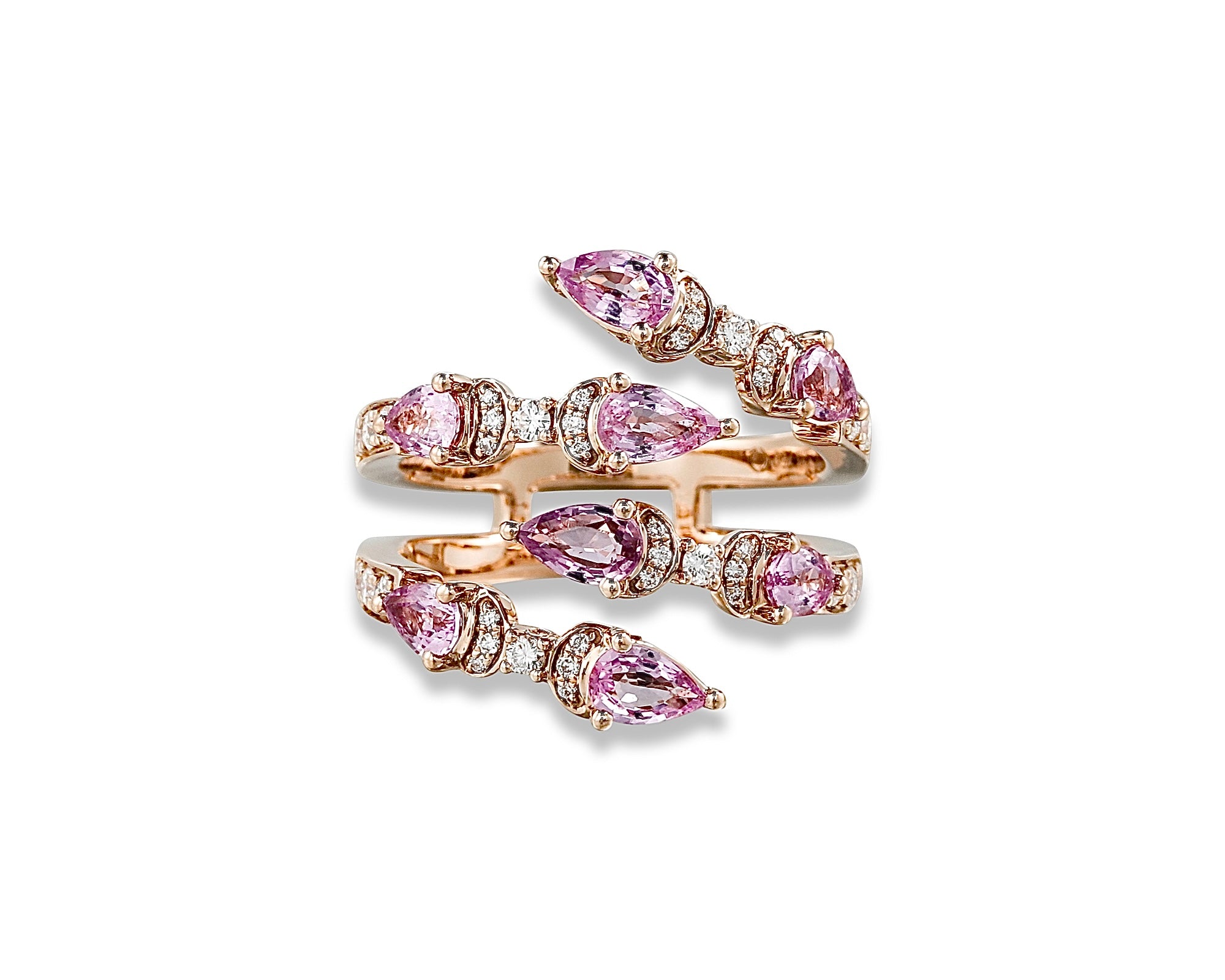 Pink Double Dancing Butterflies Ring