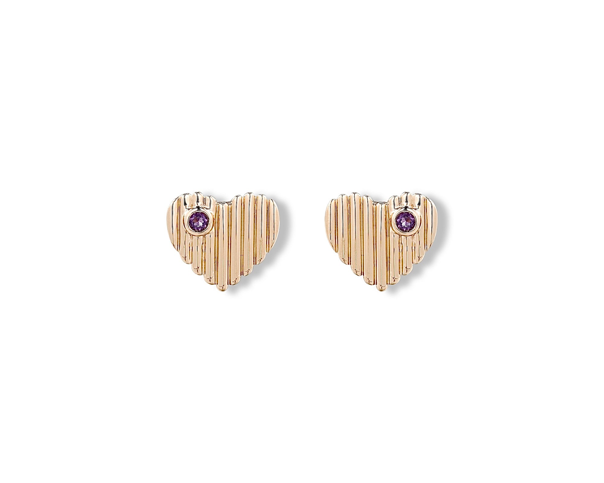 Purple Heart Dot Stud