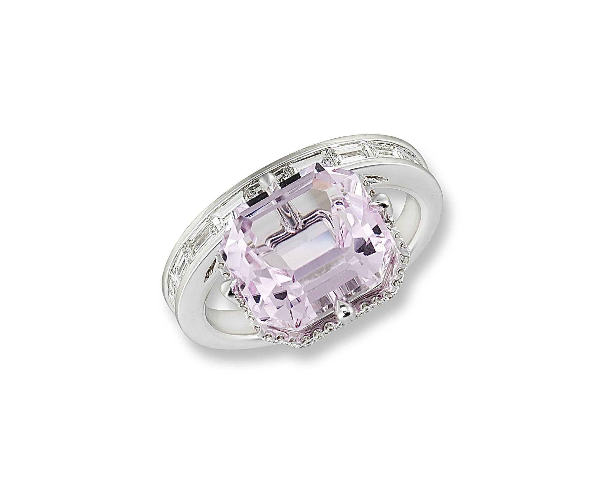 Pink Frost Diamond Baguette Ring