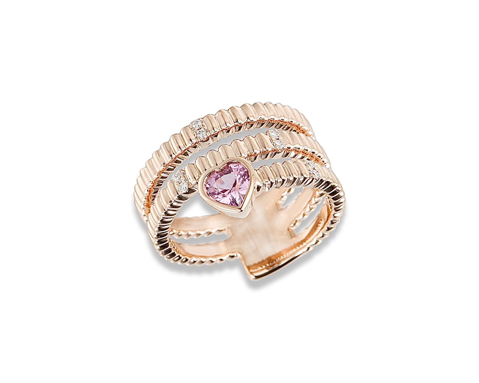 Pink Heart Swirl Ring