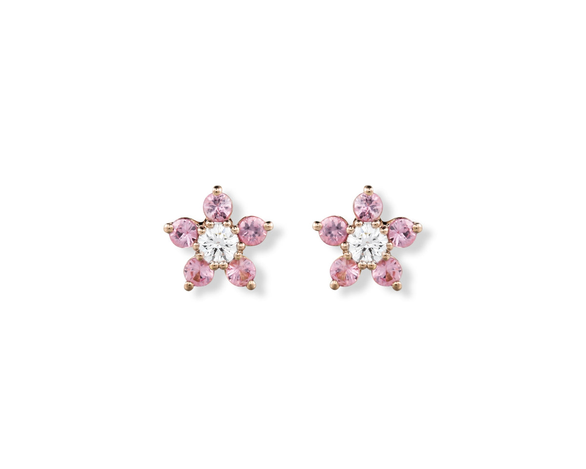 Pink Flower Studs