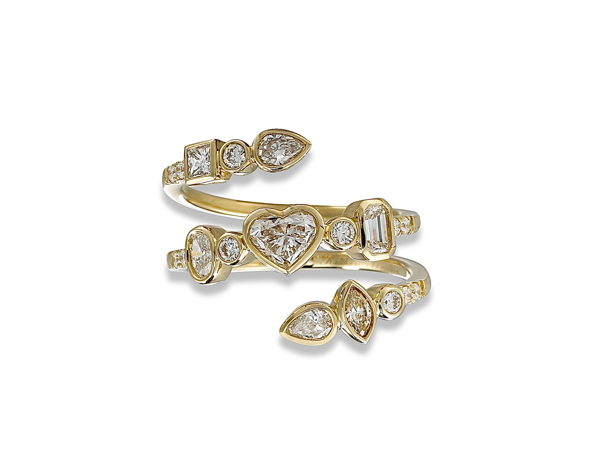 Diamond Heart Multi-Shape Ring
